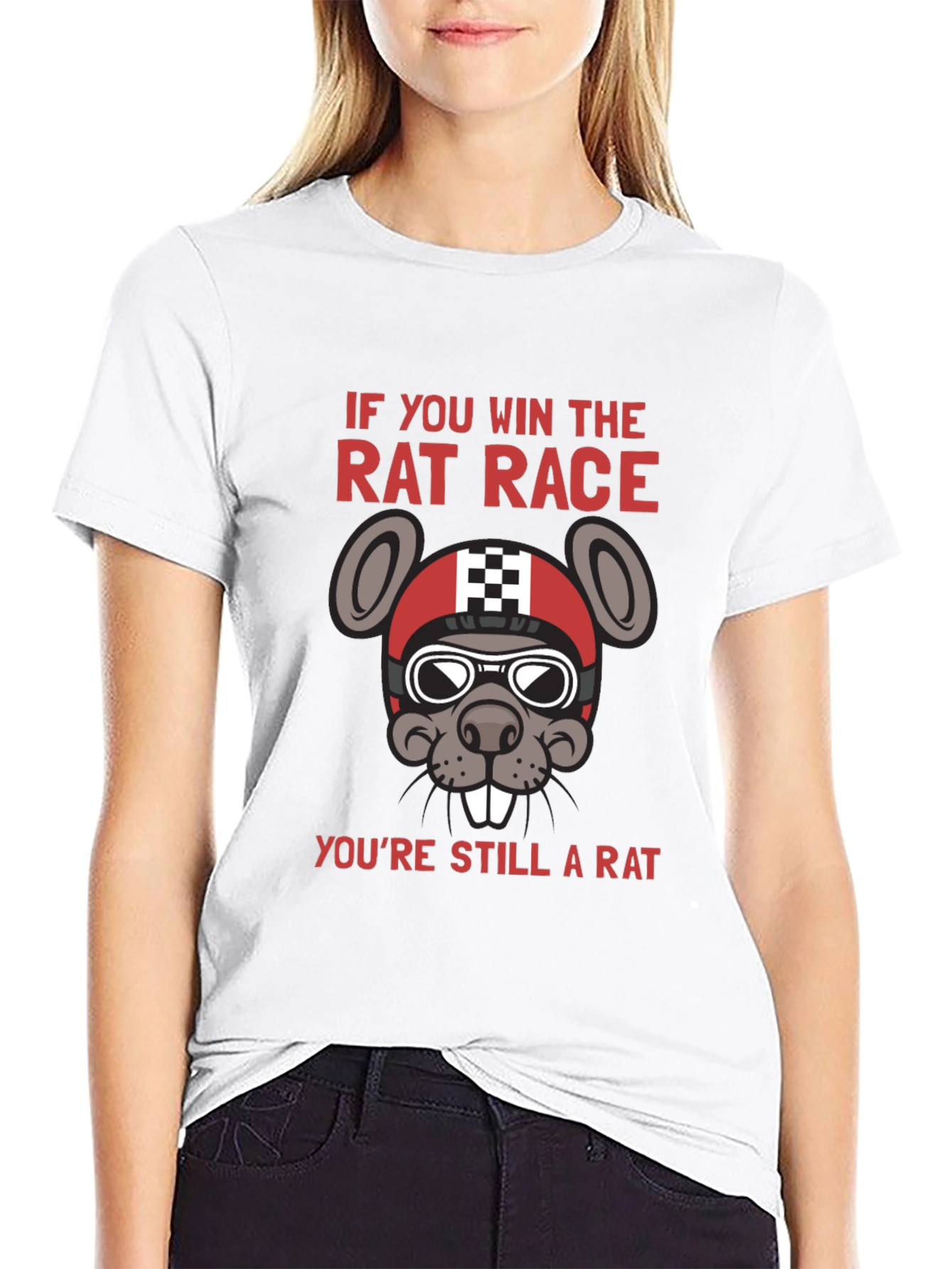 Black Rat Race Winner T-Shirt - Still A Rat Funny Tee view 9