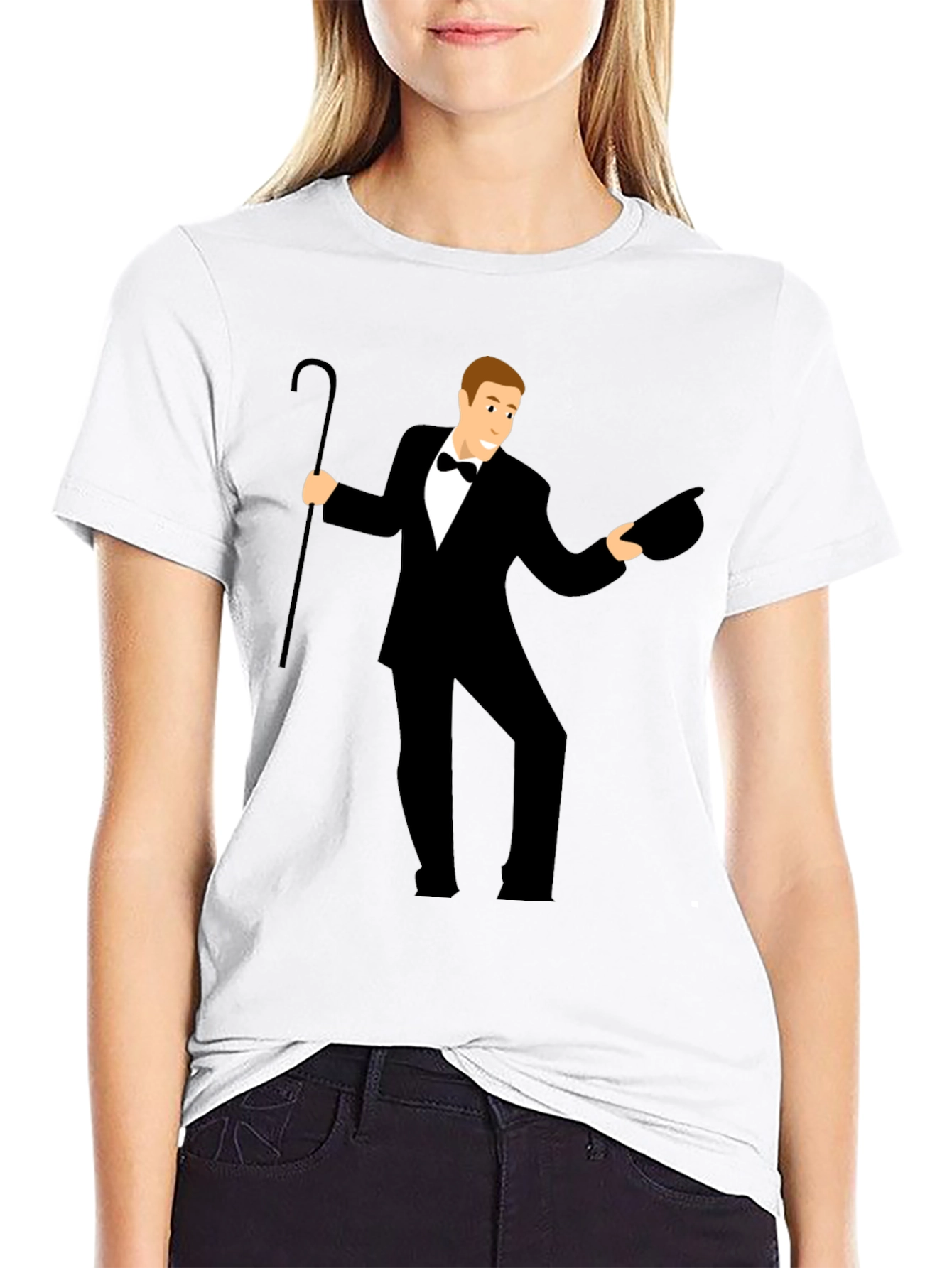 Black Dapper Gentleman Graphic Tee - Classic Style view 9