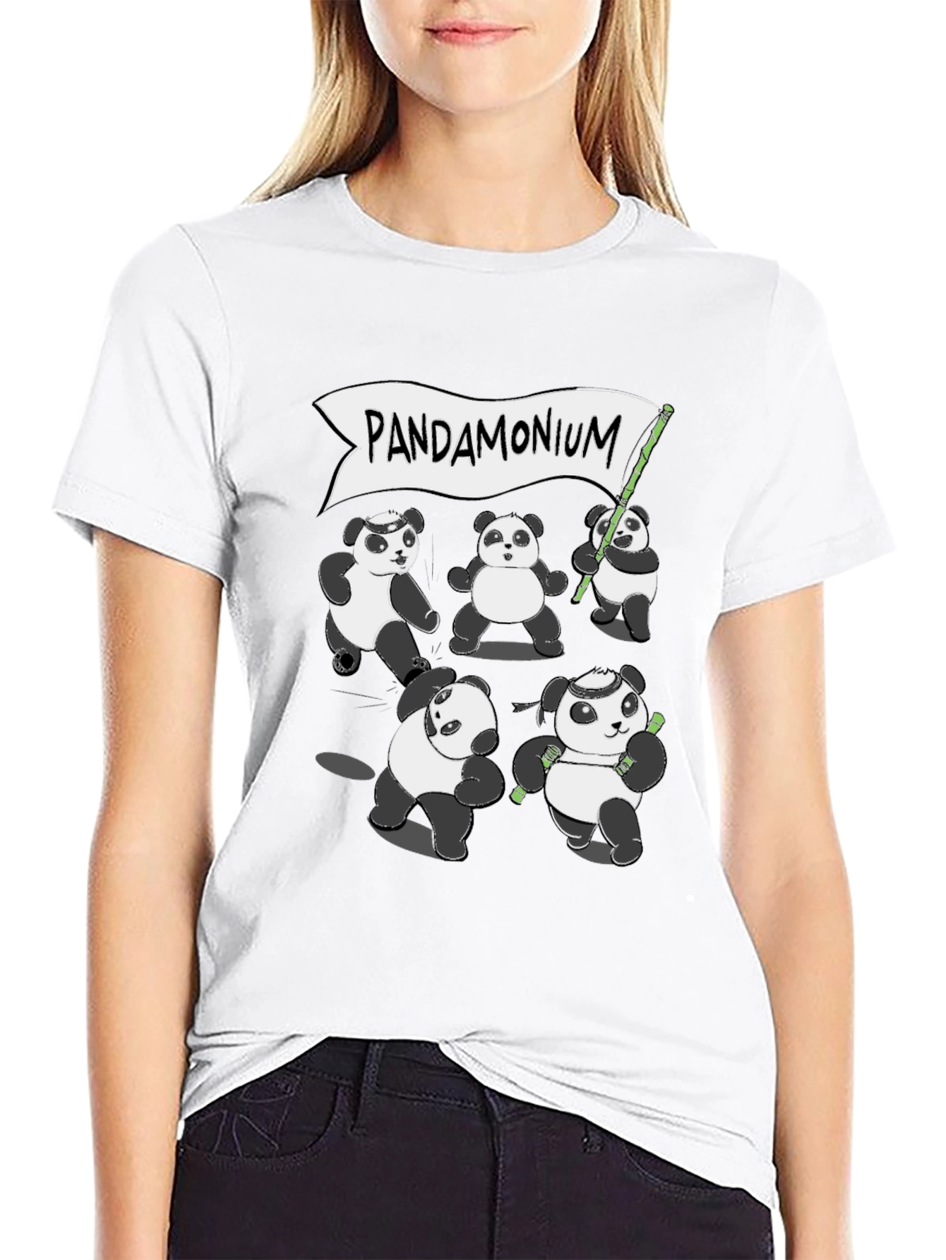 Black Pandamonium T-Shirt - Panda Graphic Tee view 9