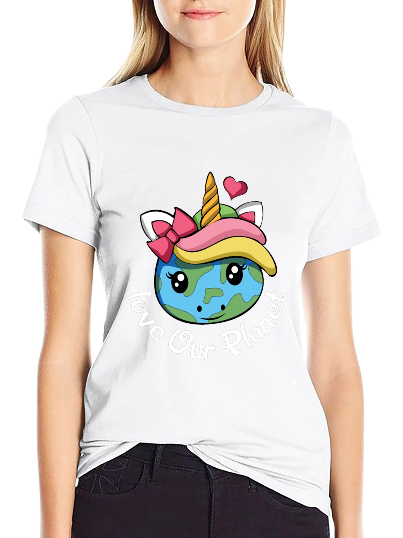 Black Love Our Planet Unicorn Earth T-Shirt view 9