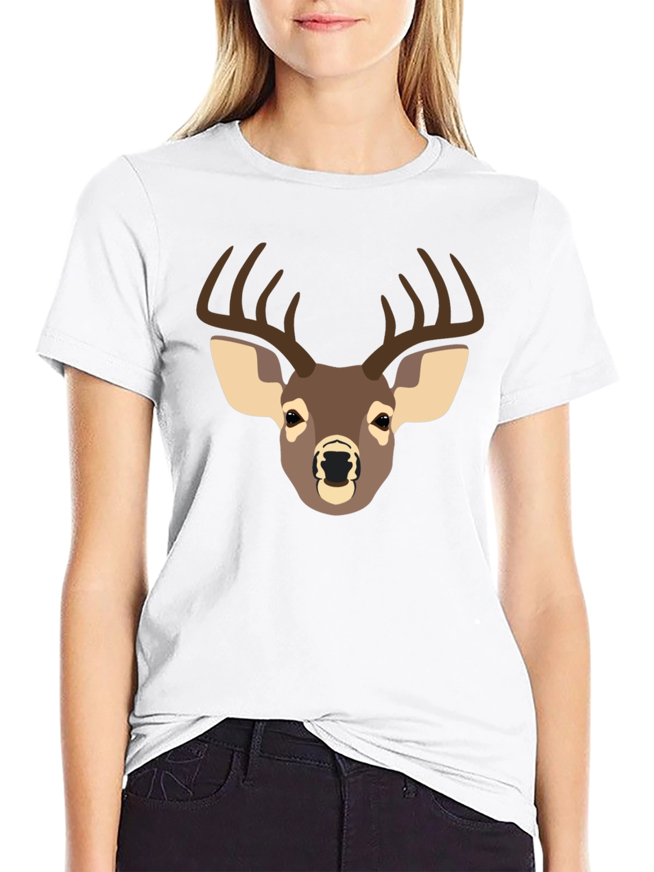 Black Deer Graphic T-Shirt - Black Casual Tee view 9