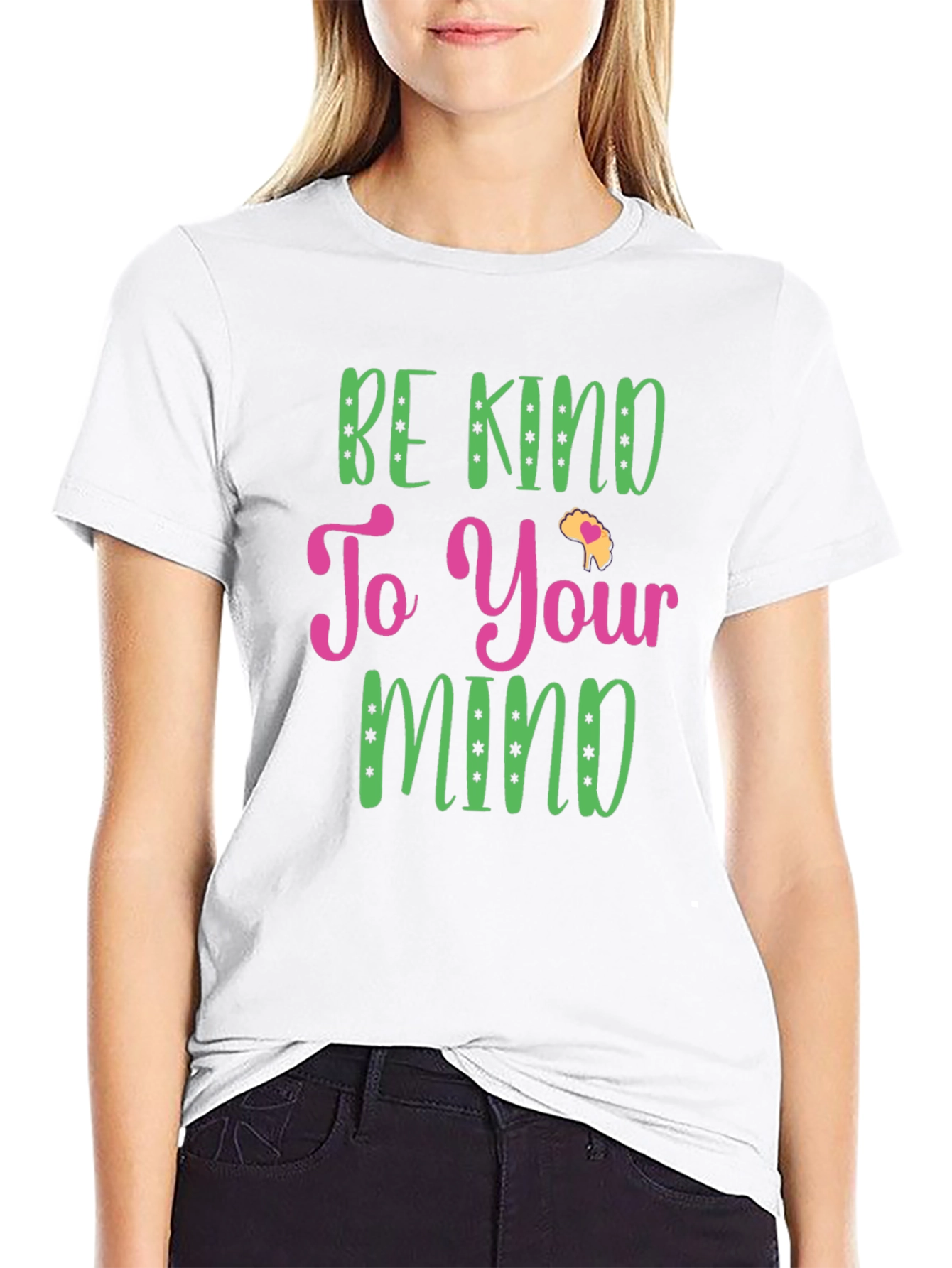 Black Be Kind to Your Mind Black Graphic Tee view 9