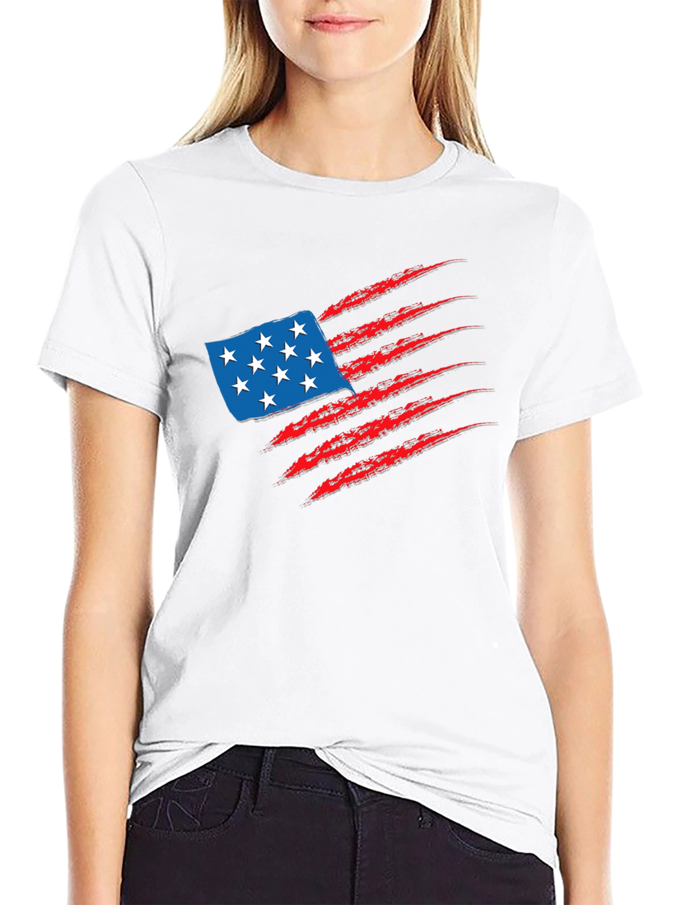 Black American Flag Claw T-Shirt view 9
