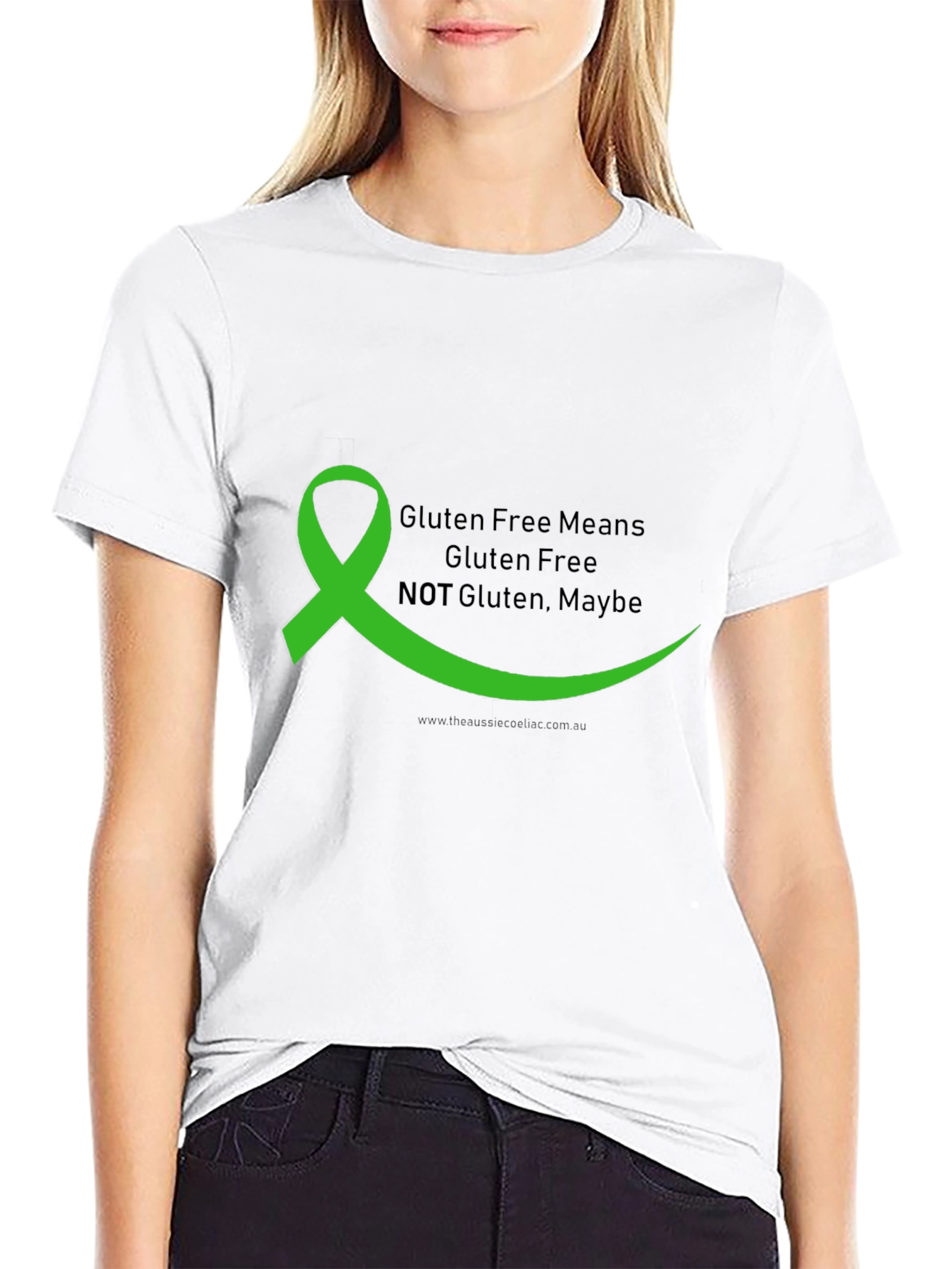 Gluten Free Awareness T-Shirt - Green Ribbon Design - 9