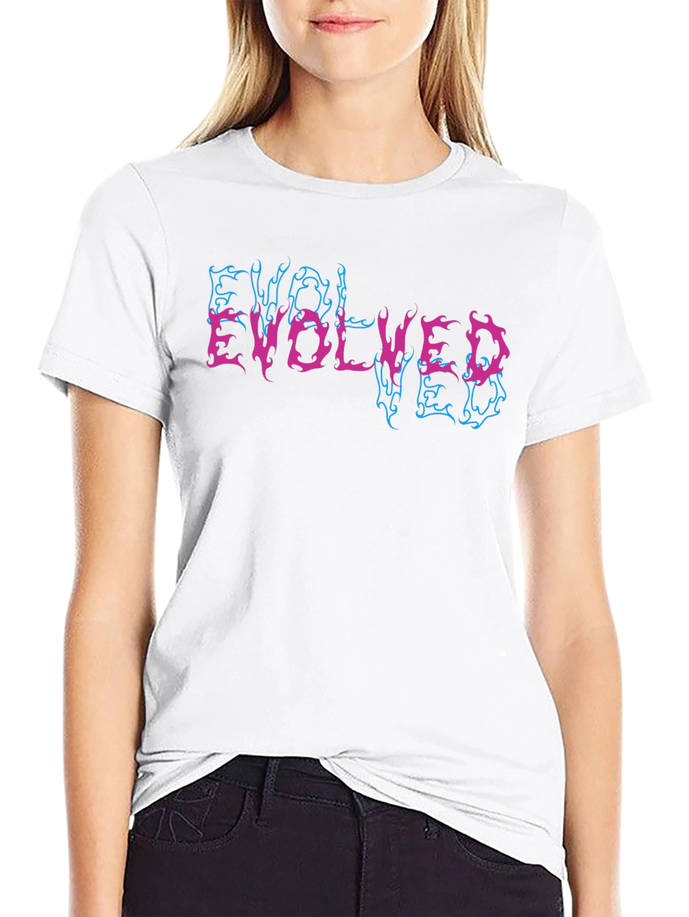 Black Evolved Graphic Tee - Black Short Sleeve Cotton T-Shirt view 9