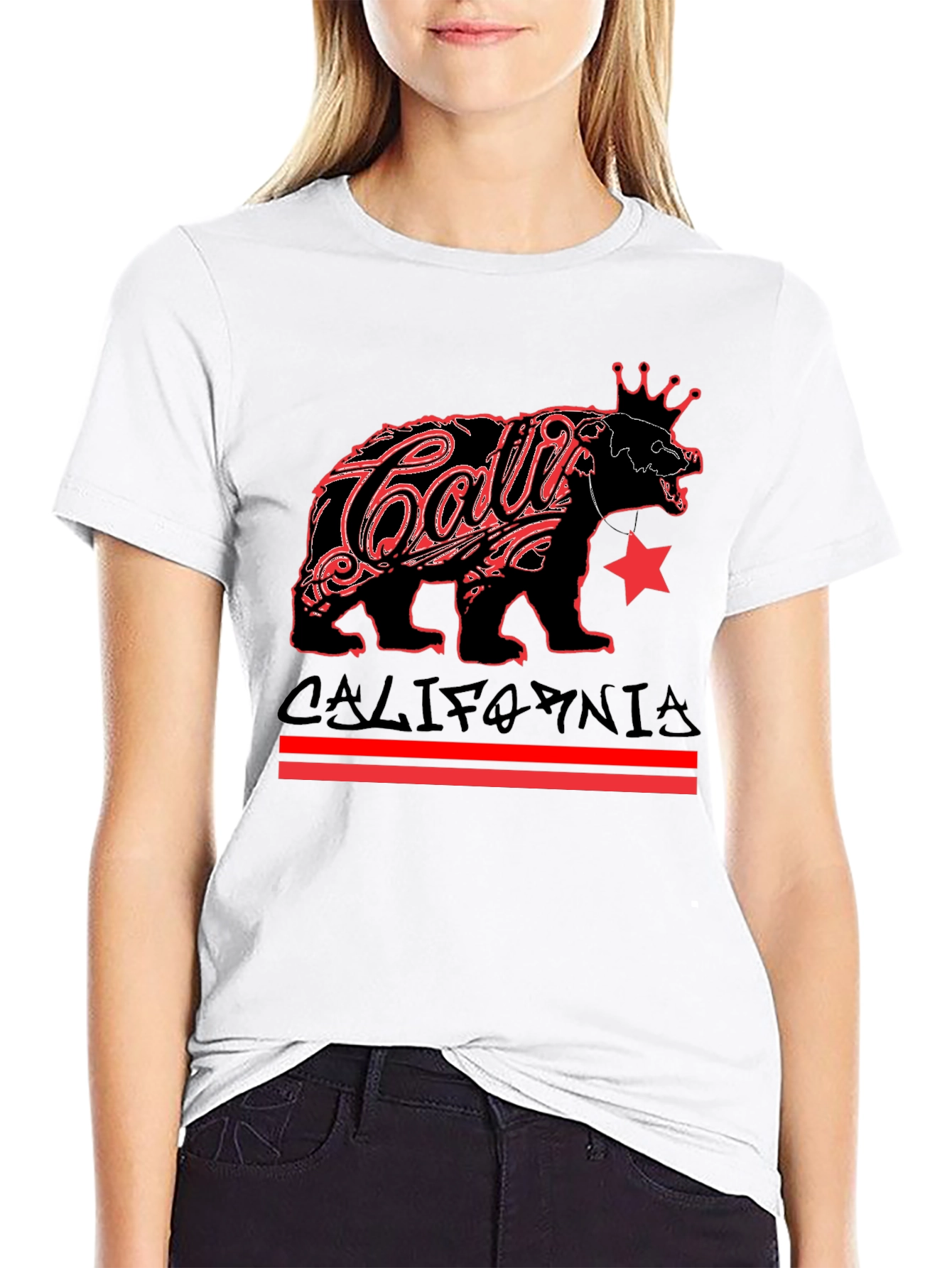 Black California Bear Black Graphic Tee view 9