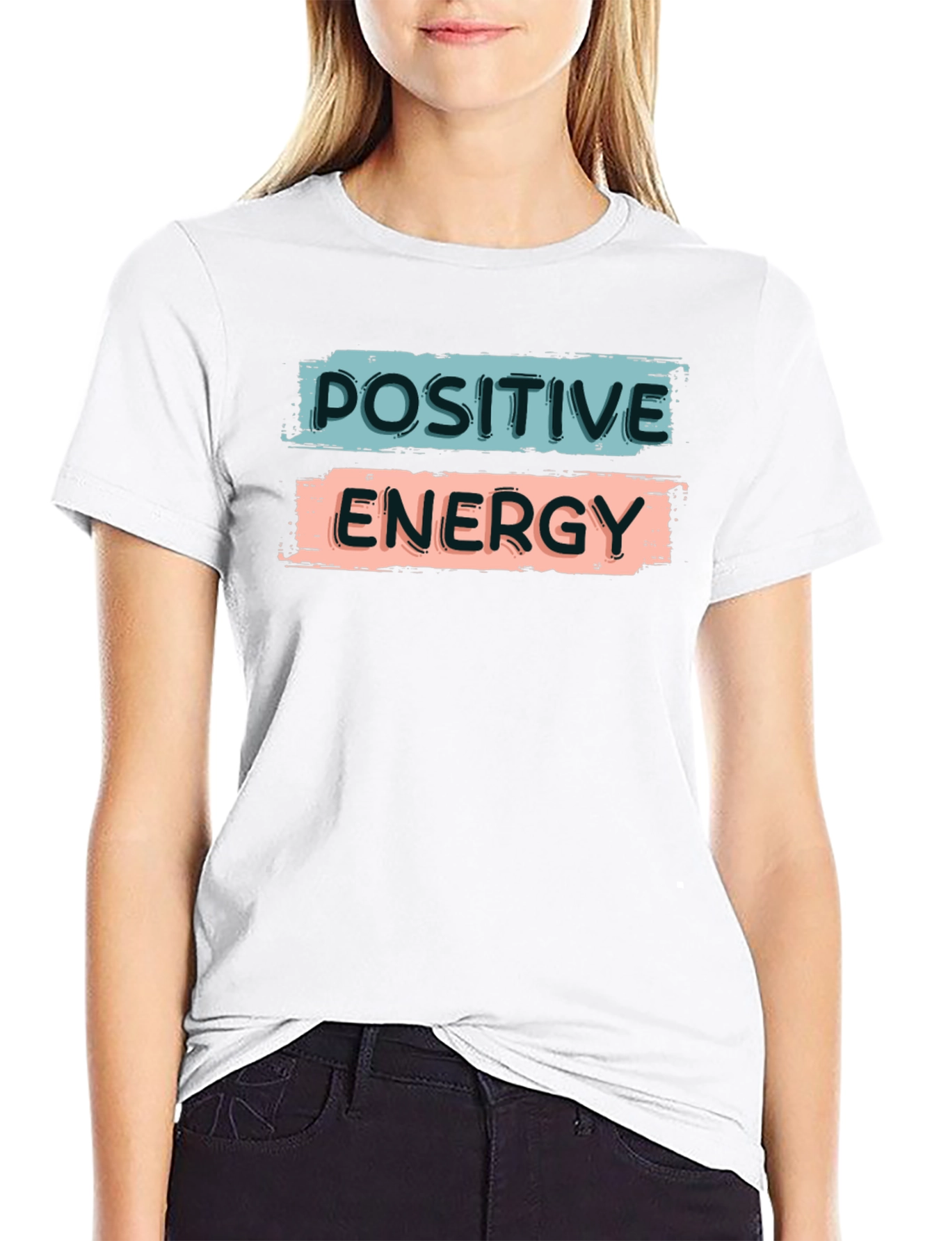 Black Positive Energy Graphic Tee - Unisex Soft Cotton T-Shirt view 9