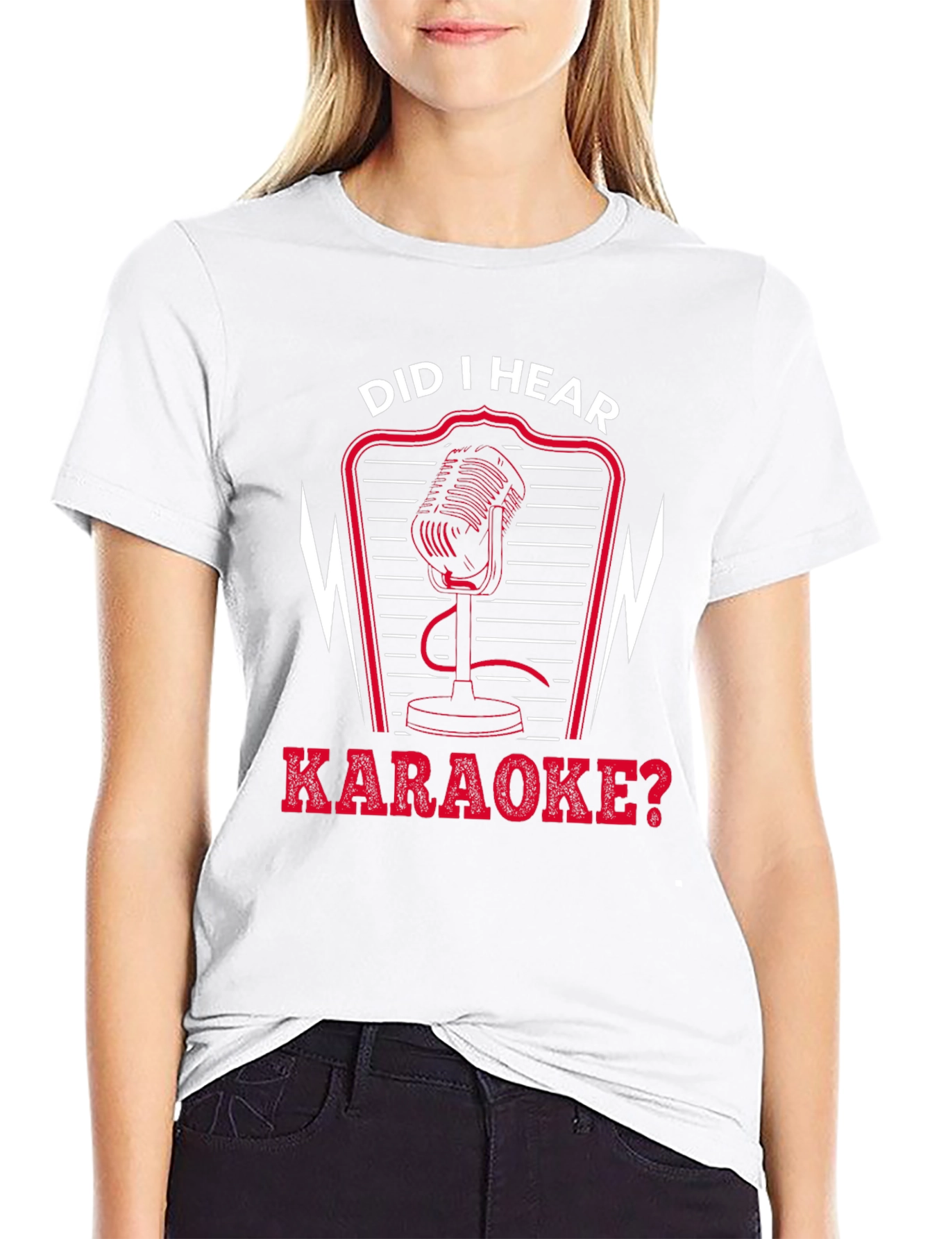 Black Karaoke Microphone Graphic T-Shirt view 9