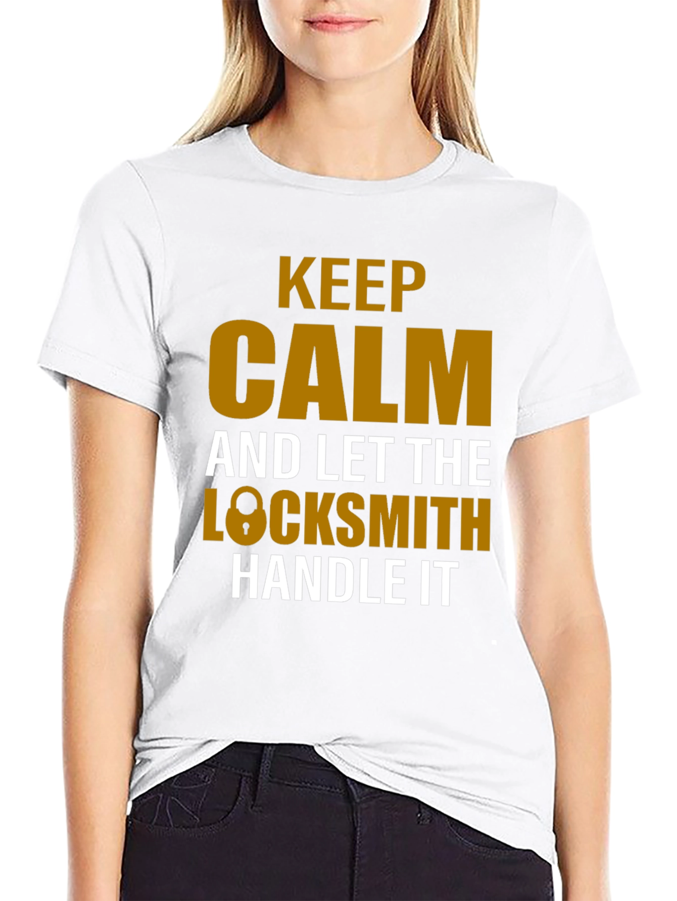 Black Keep Calm Locksmith T-Shirt view 9