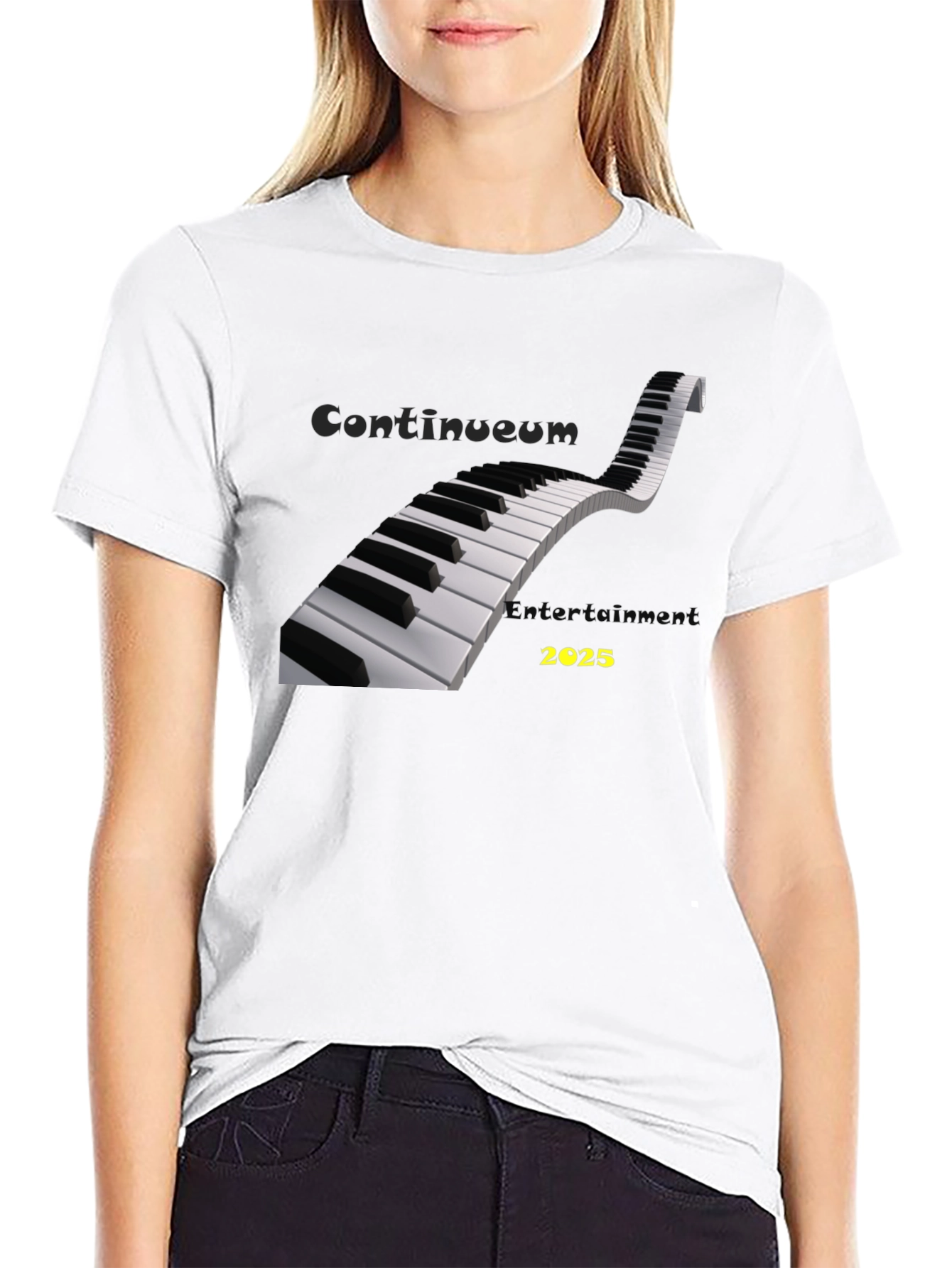 Black Piano Keys T-Shirt - Continuum Entertainment 2025 Black Tee view 9