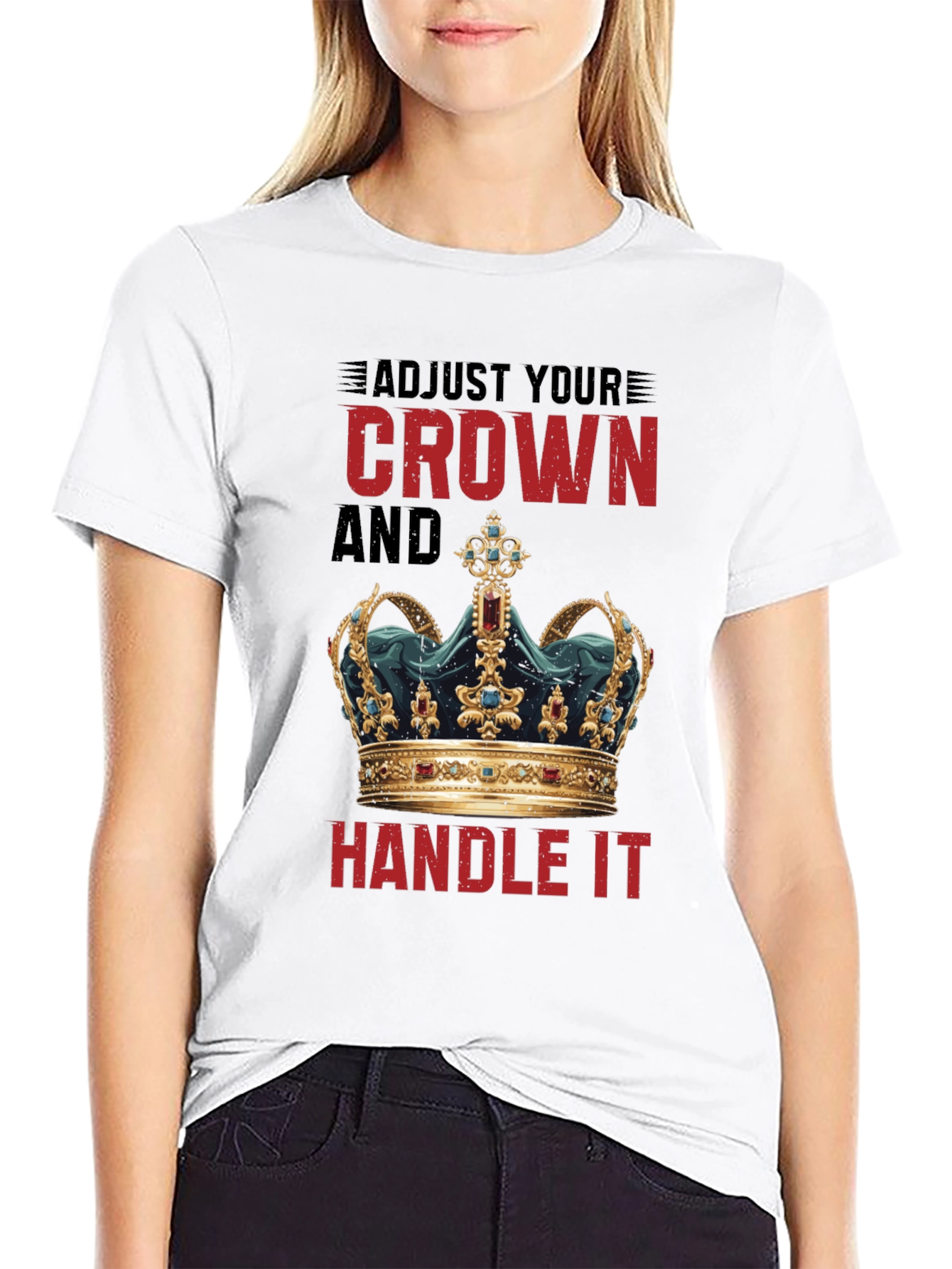 Black Adjust Your Crown Graphic Tee - Men's Black T-Shirt view 9