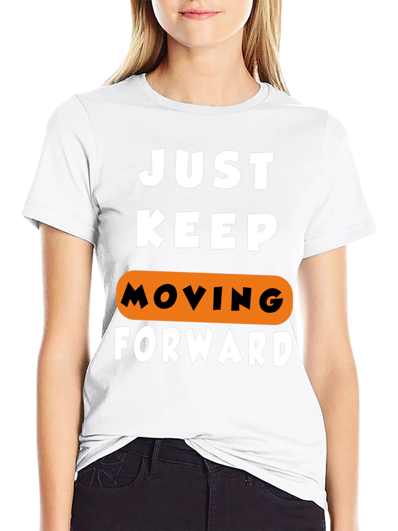 Black Just Keep Moving Forward Graphic Tee view 9