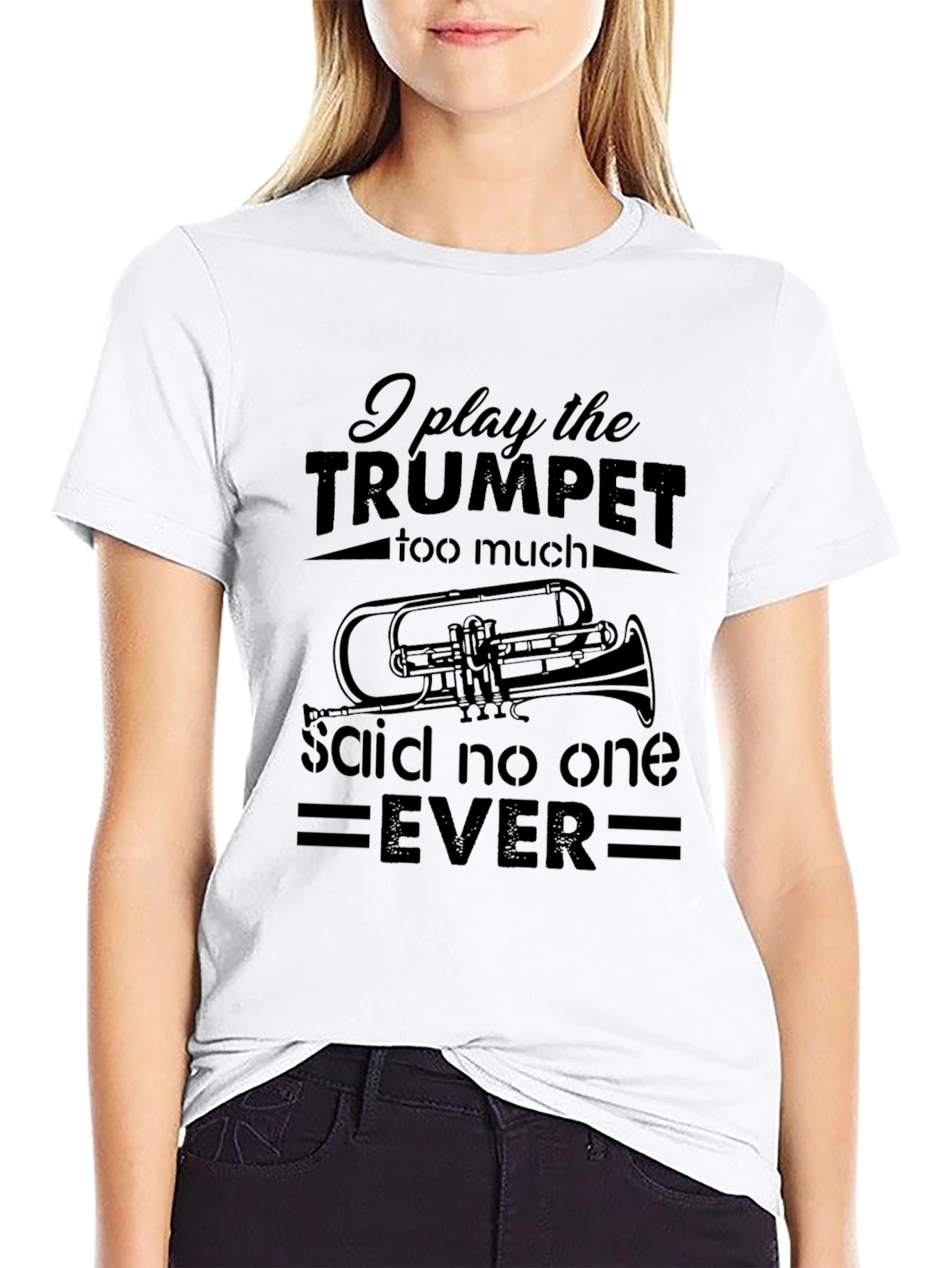 Black Trumpet Player T-Shirt - Funny Band Musician Tee view 9