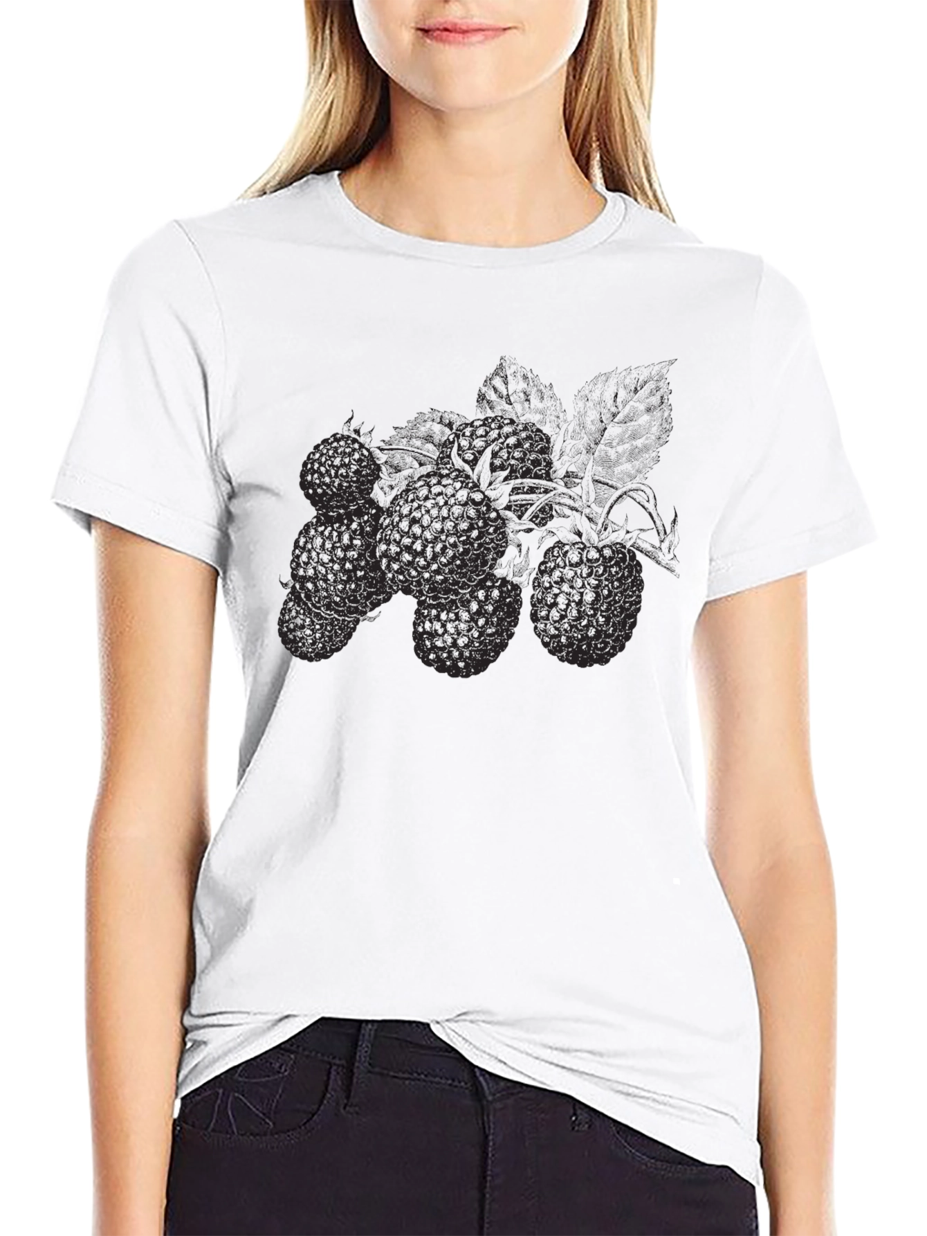 Black Berry Graphic Black T-Shirt view 9