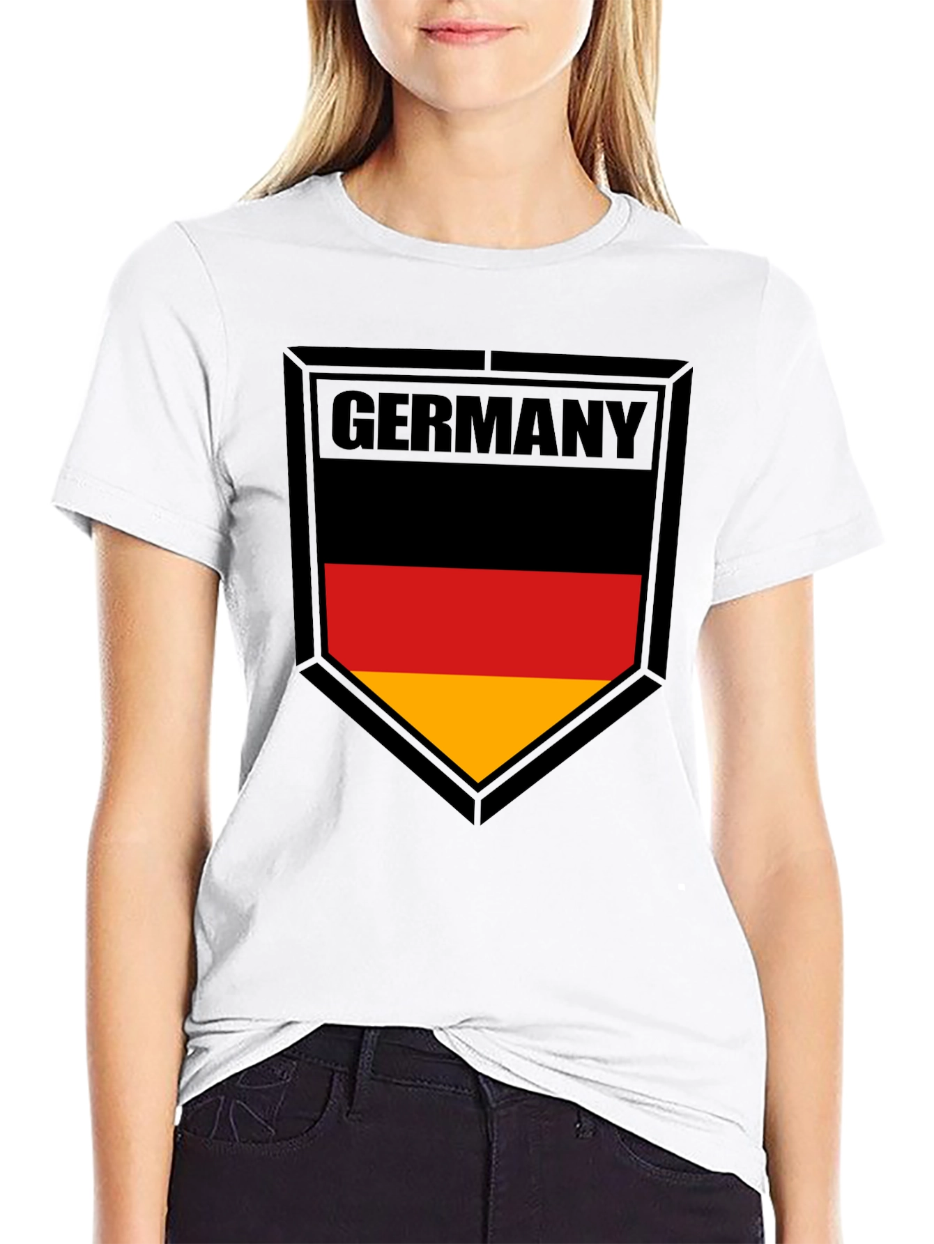 Germany Flag Shield Black T-Shirt - 9