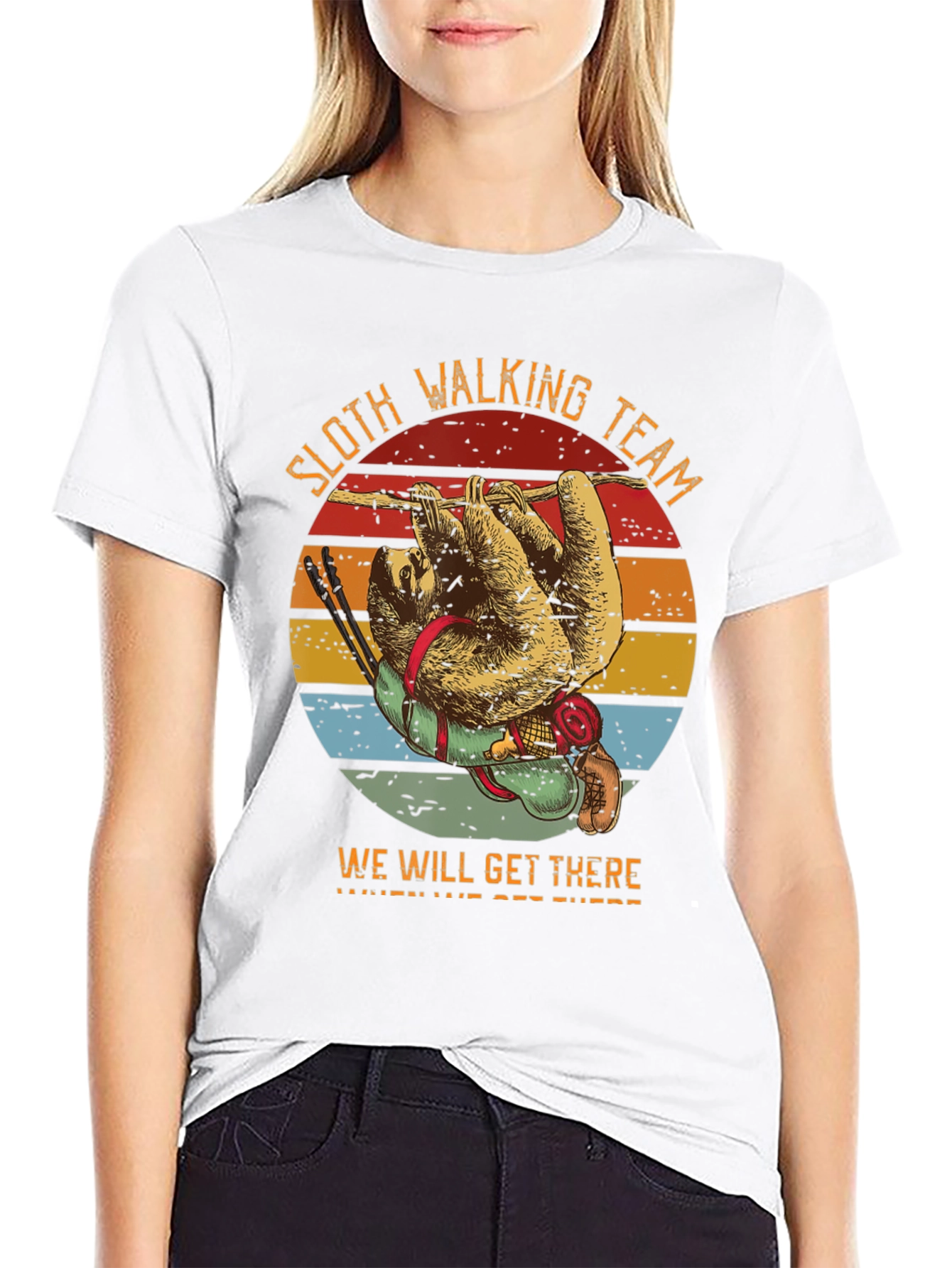 Black Sloth Hiking Team T-Shirt - We Will Get There view 9