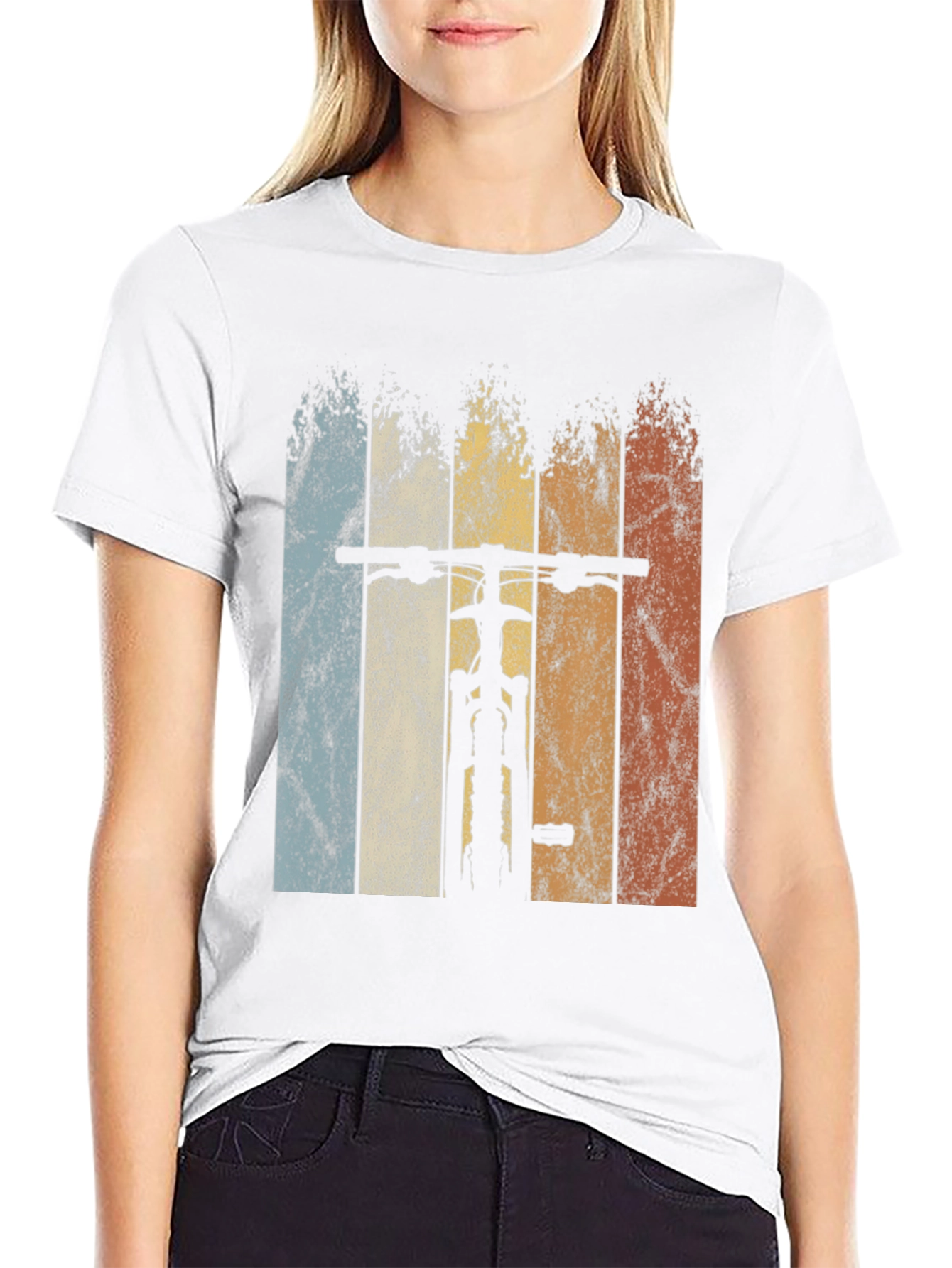 Black Vintage Mountain Bike Graphic Tee - Retro Cycling Shirt view 9