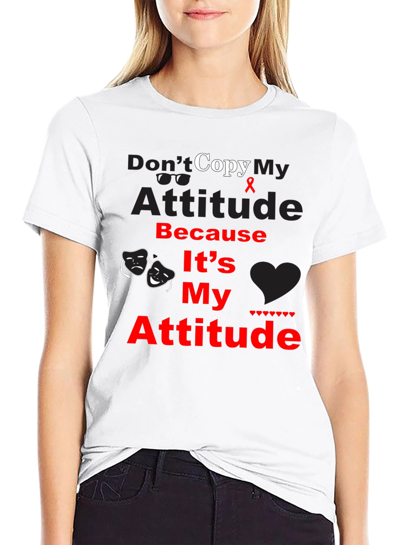 Black Don't Copy My Attitude Graphic Tee - Unisex view 9