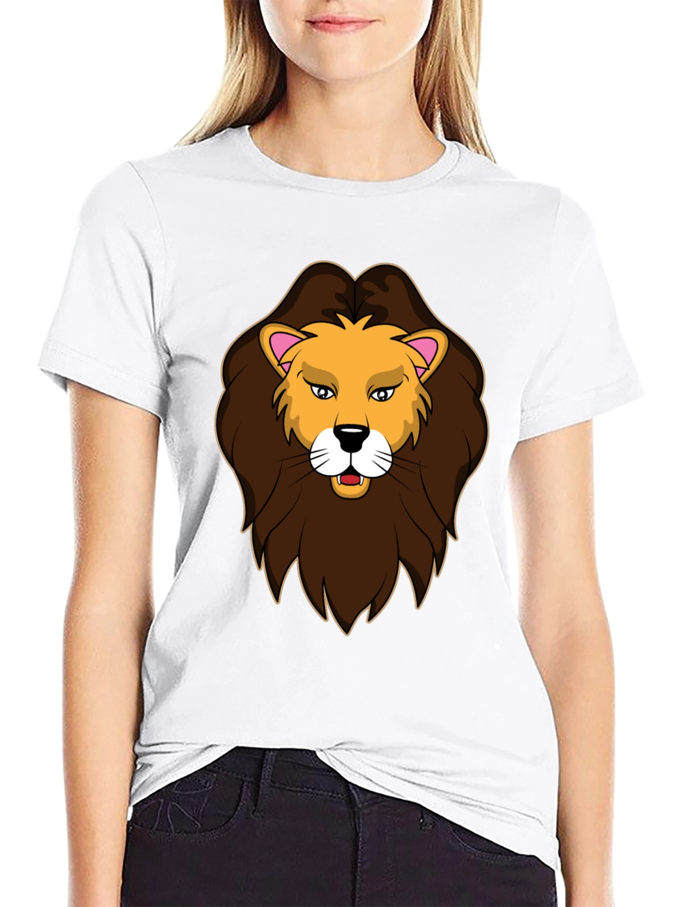 Black Lion Graphic Print Black T-Shirt view 9