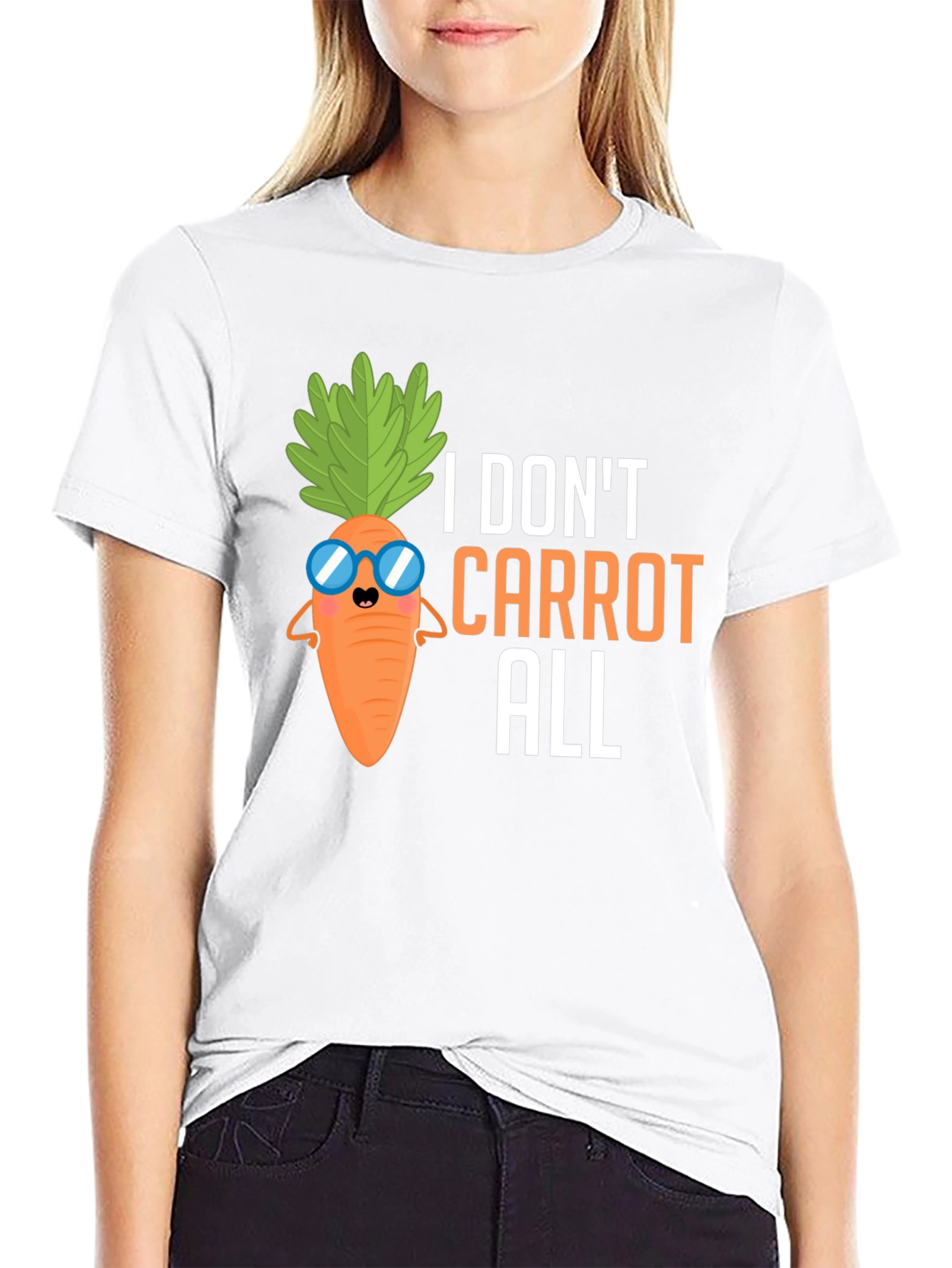 Black I Don't Carrot All T-Shirt, Funny Pun Tee view 9