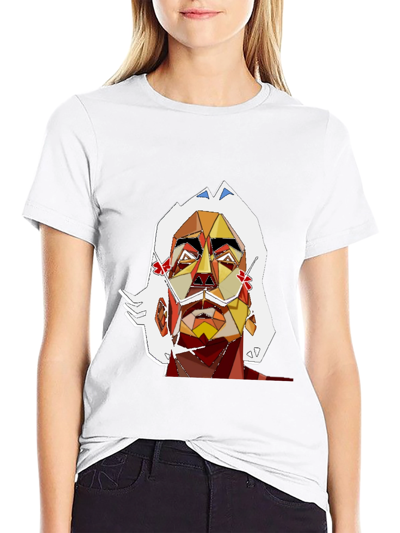 Black Geometric Salvador Dali Graphic T-Shirt - Unique Art Tee view 9