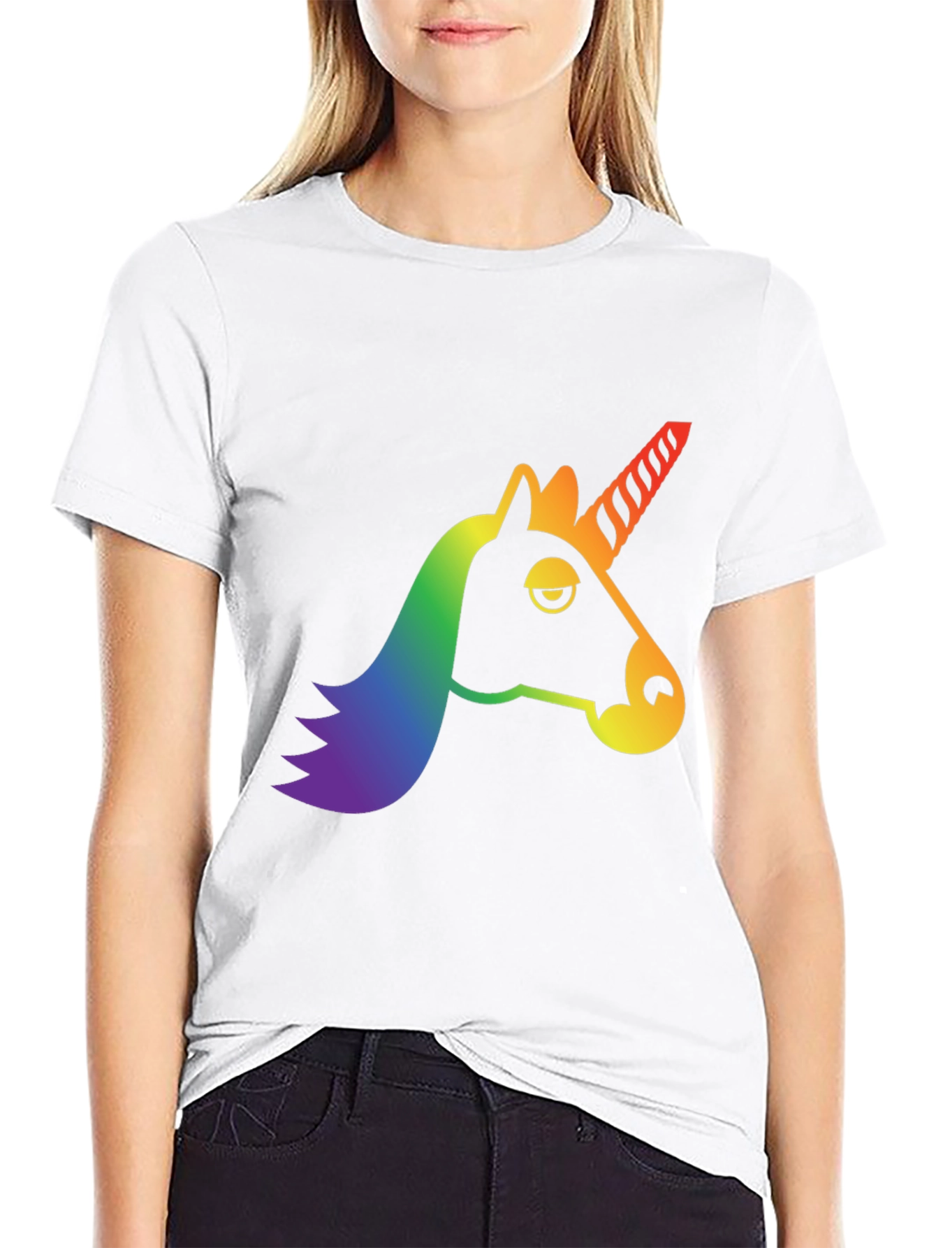 Black Rainbow Unicorn Graphic Tee - Men's Black T-Shirt view 9