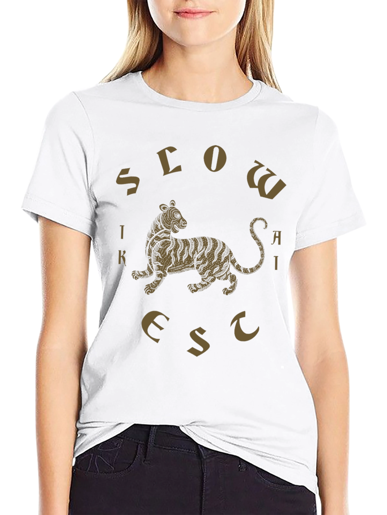 Black Slow Like Thai Tiger Graphic T-Shirt view 9
