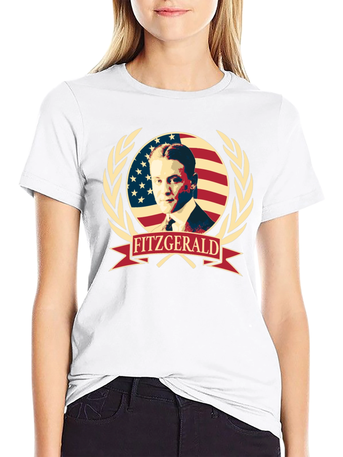 Black F. Scott Fitzgerald Patriotic Tee view 9