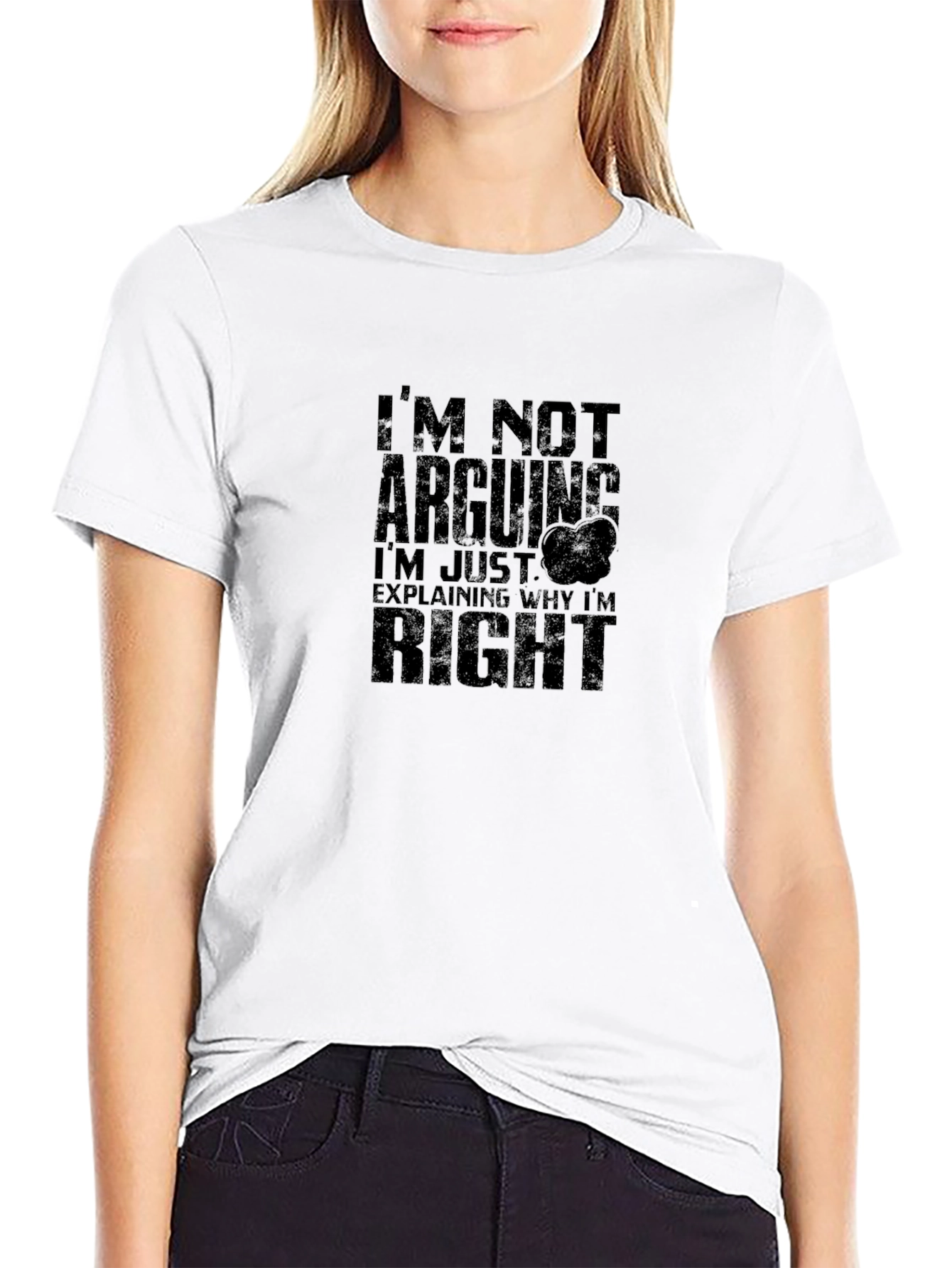 Black Funny "I'm Not Arguing" Black Graphic Tee view 9