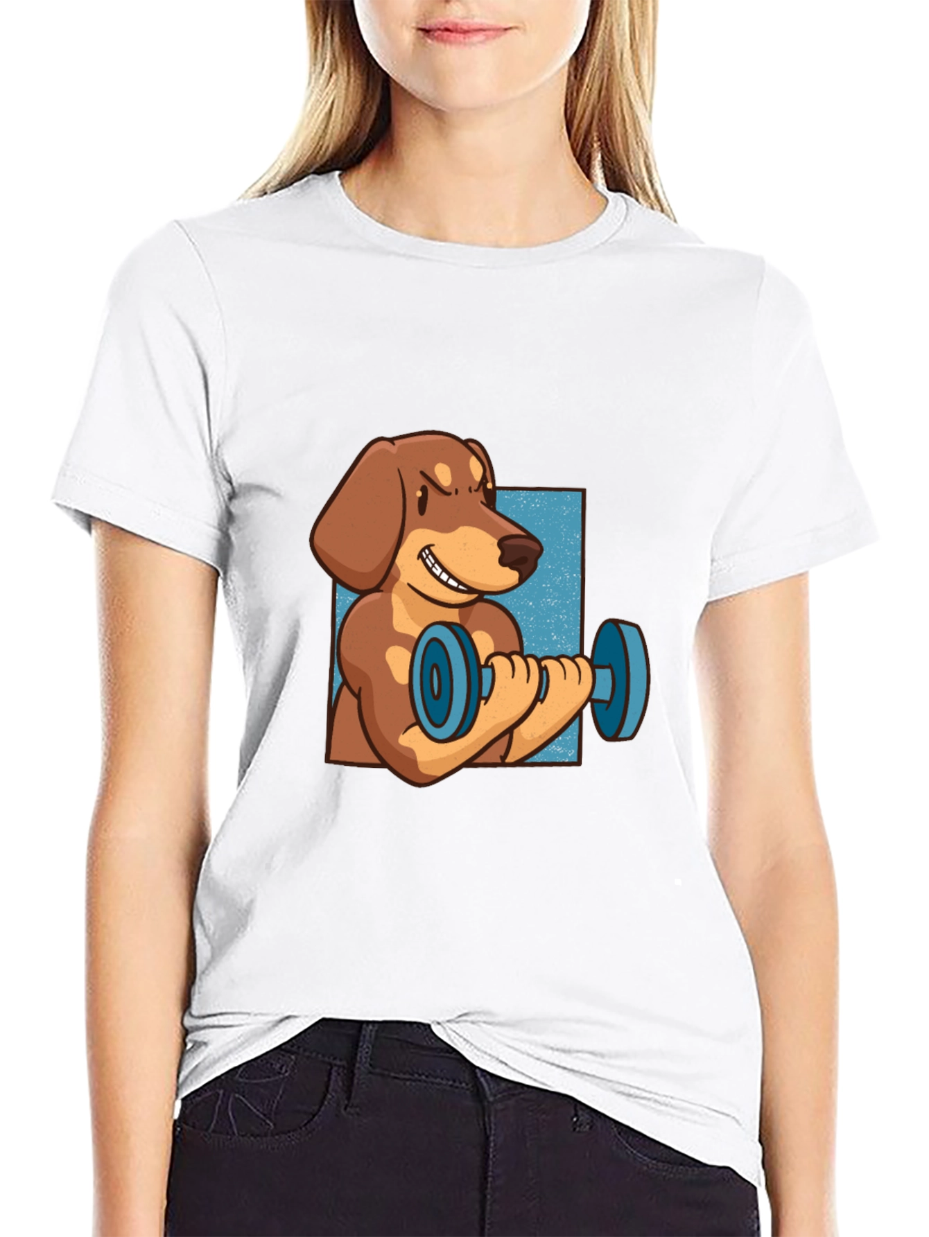 Black Dachshund Weights Black T-Shirt view 9