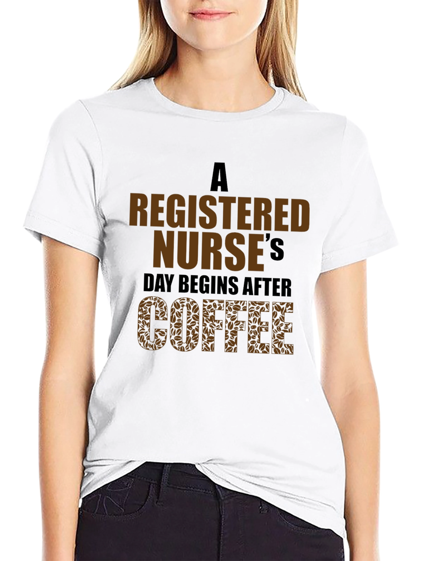 Black Registered Nurse Coffee T-Shirt view 9