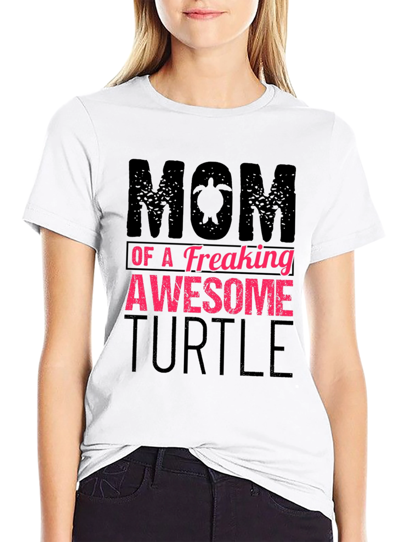 Black Mom of a Freaking Awesome Turtle T-Shirt view 9