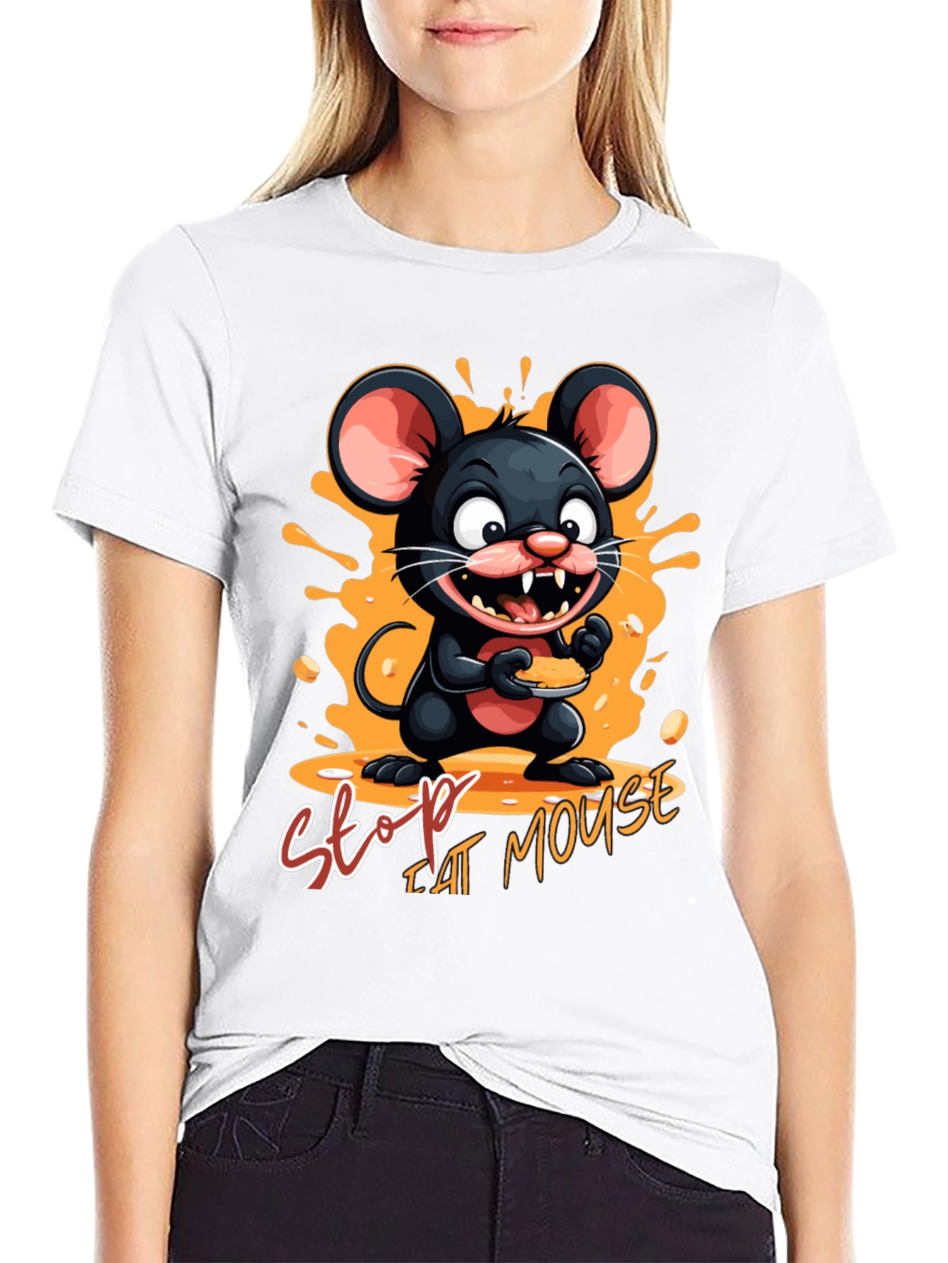 Black Stop That Mouse T-Shirt view 9