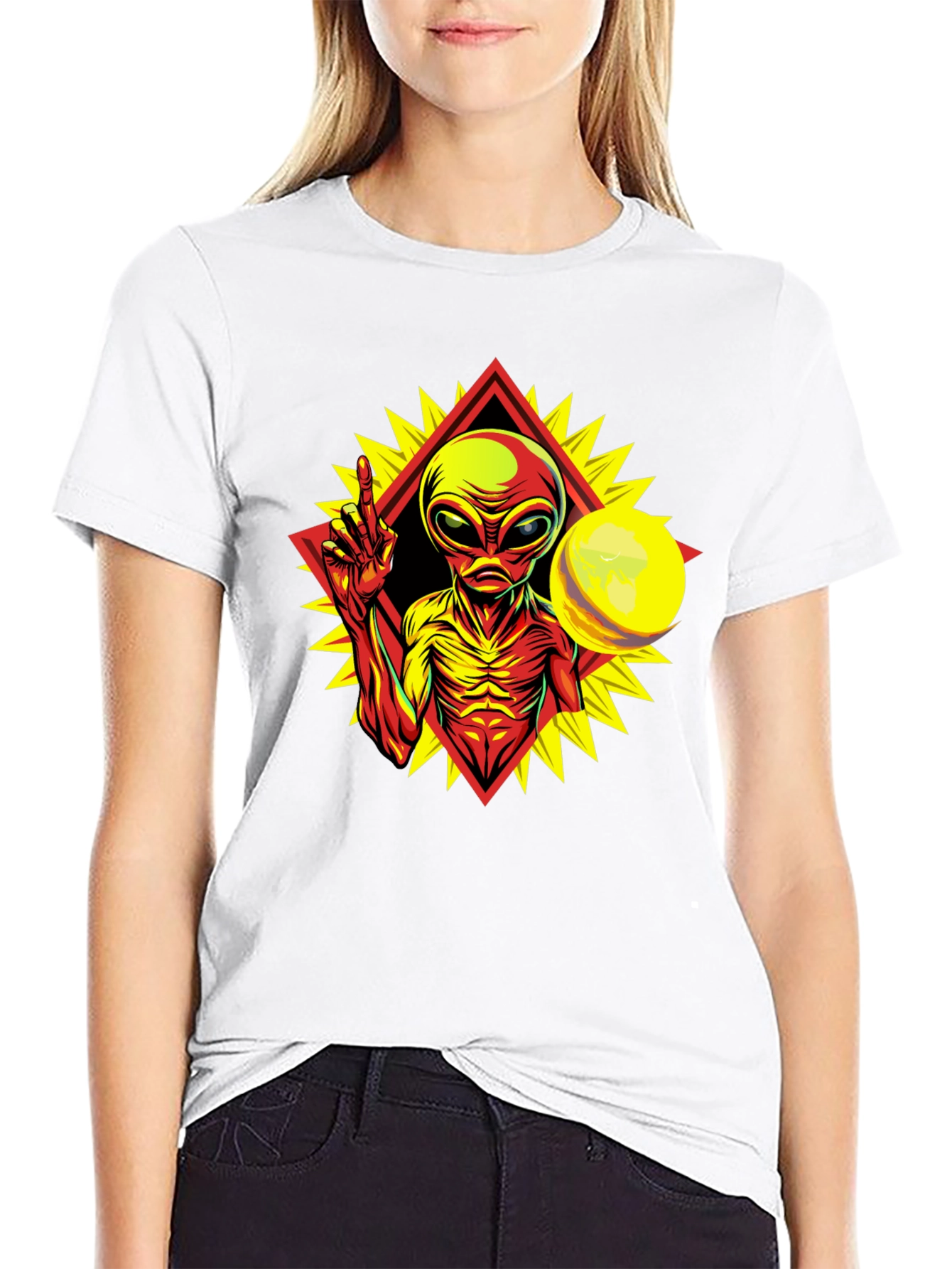 Black Alien Graphic Tee - Peace Among Worlds! view 9