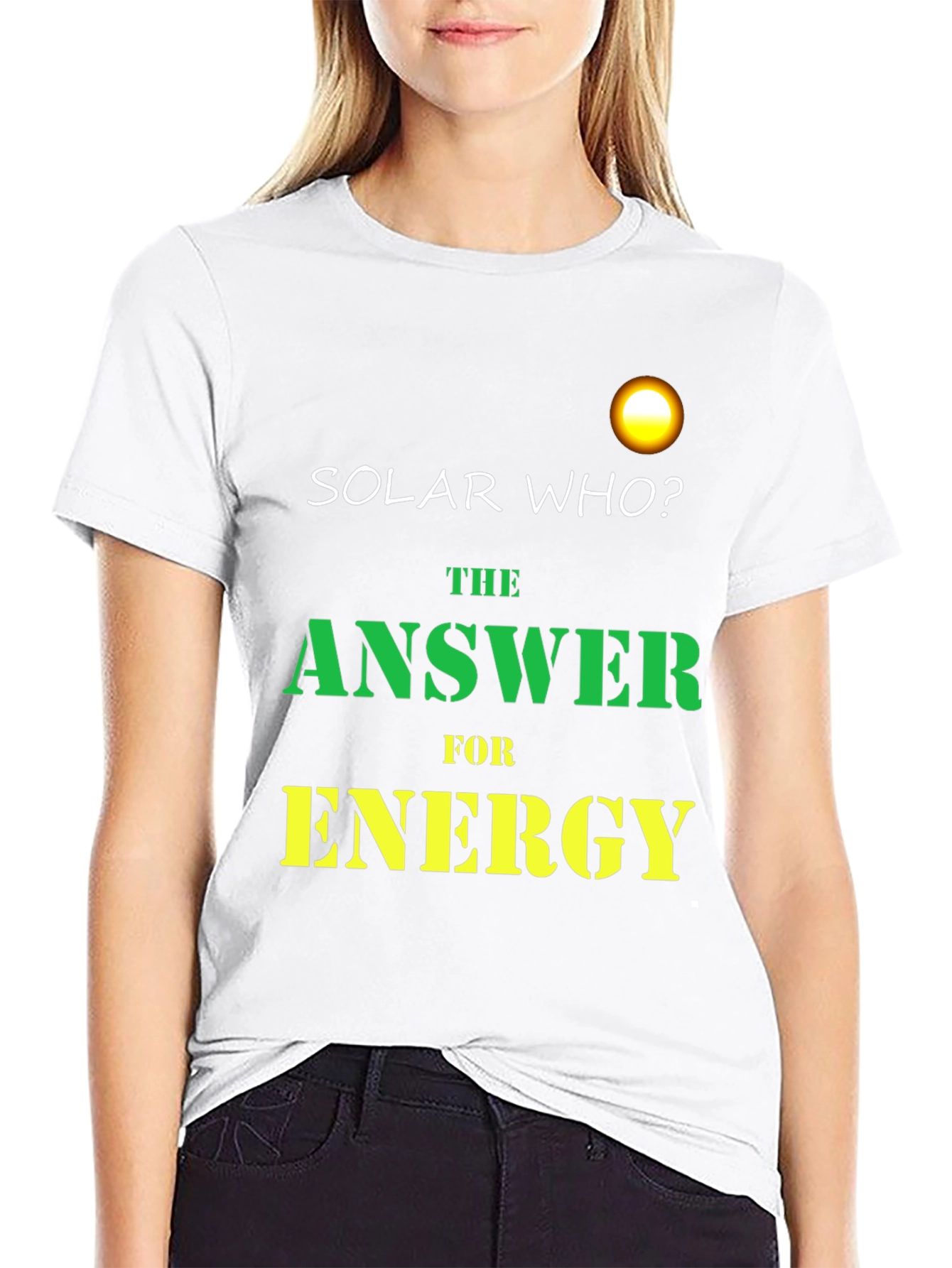 Black Solar Who? Black Graphic Tee - Energy Answer view 9