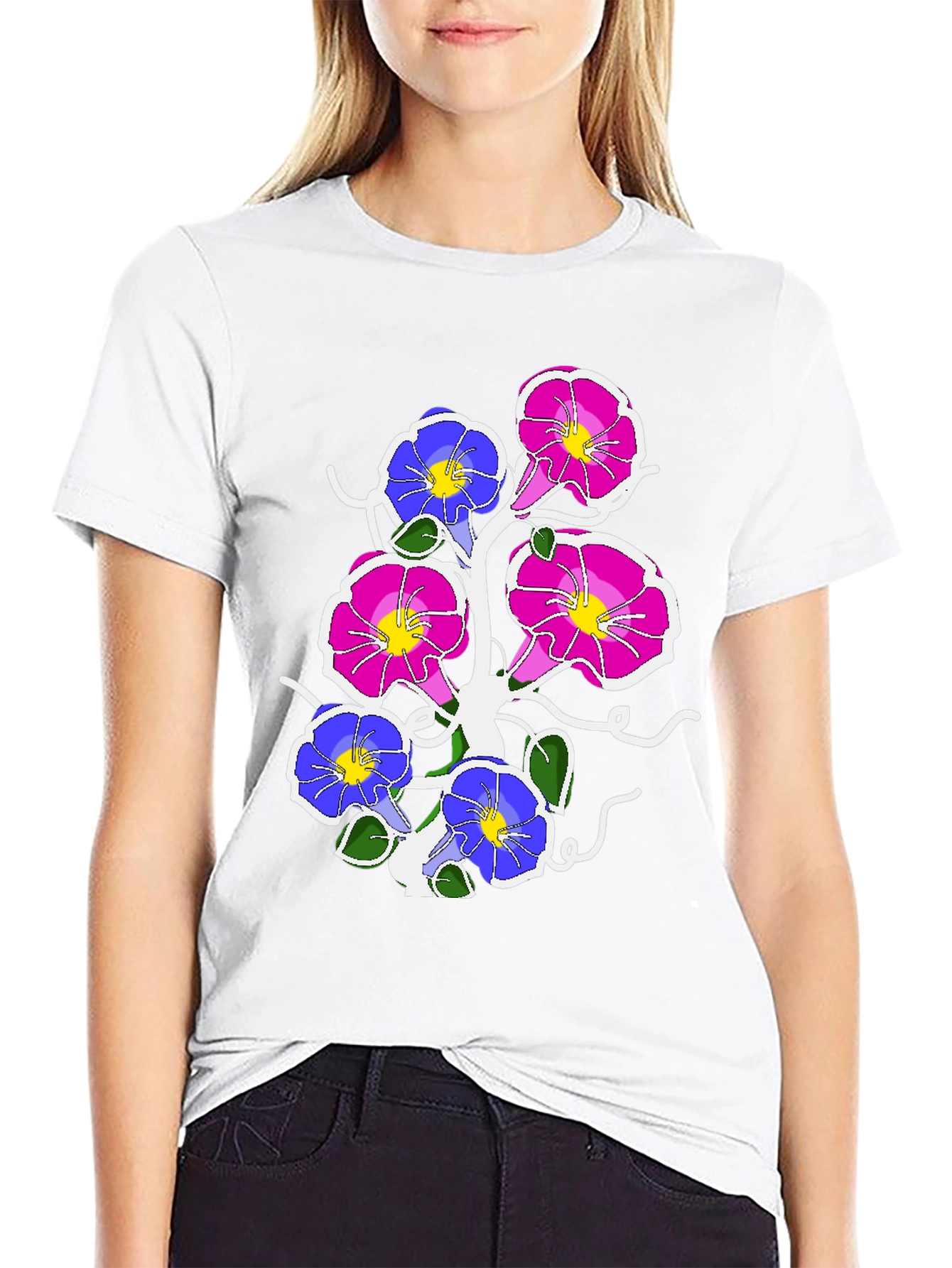 Black Floral Graphic Print Tee - Men's Black T-Shirt view 9