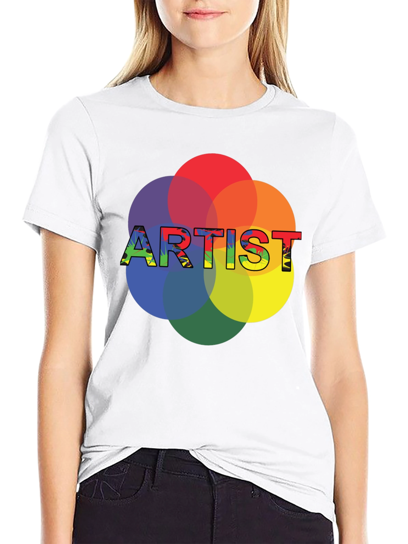Black Artist Color Wheel Graphic Tee - Creative Expression T-Shirt view 9