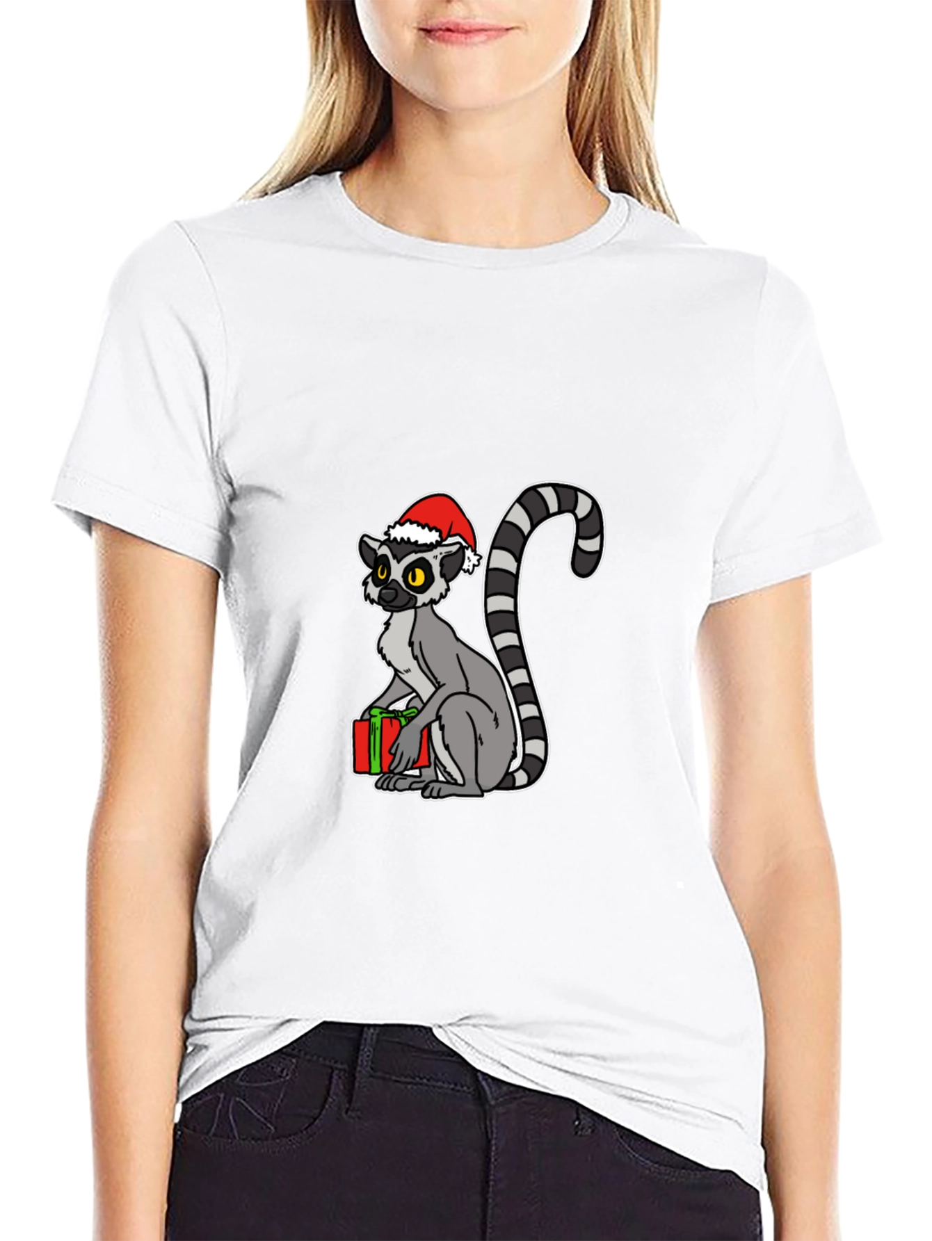 Black Holiday Lemur Graphic T-Shirt view 9