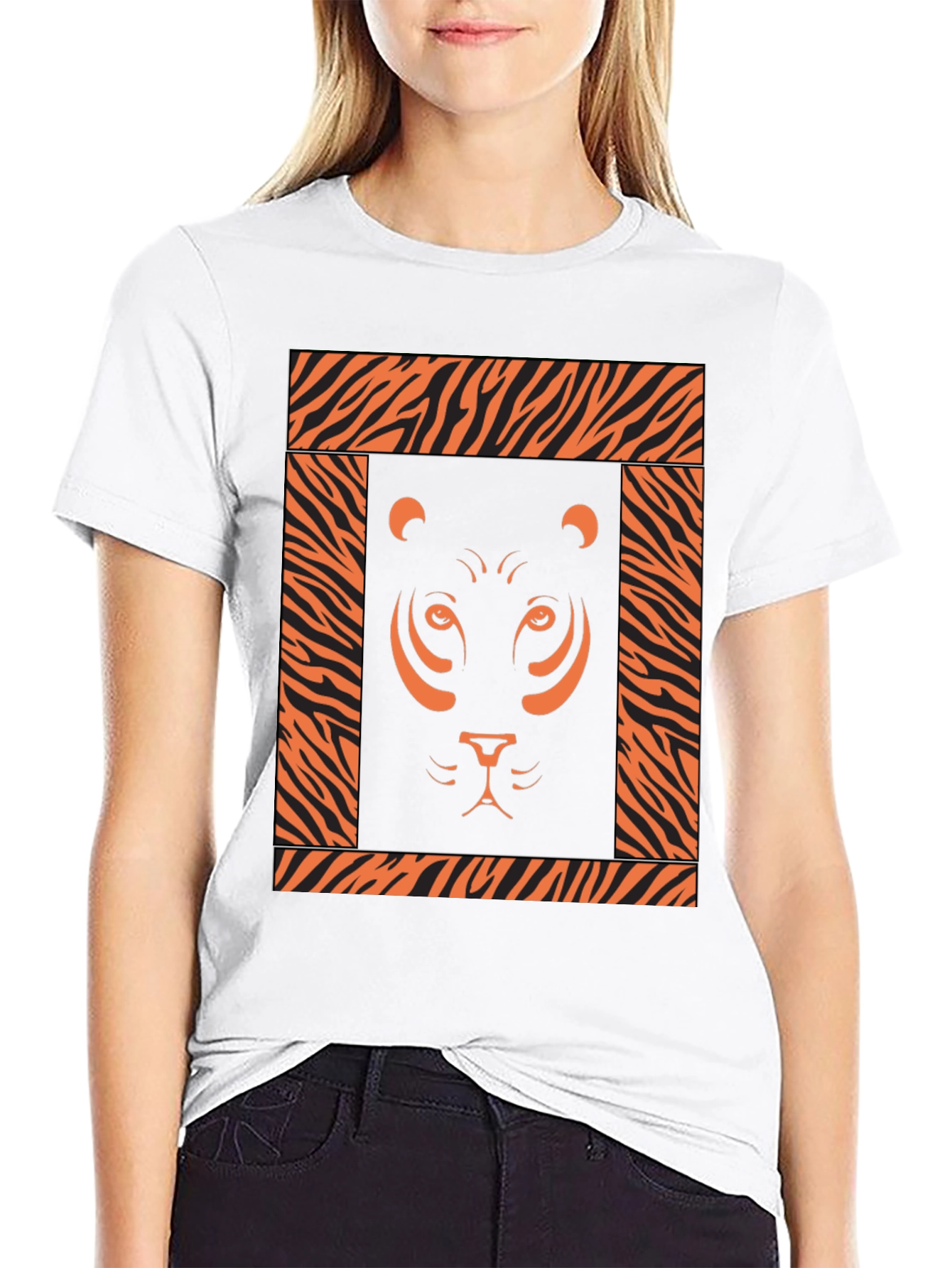 Black Tiger Graphic Print Black T-Shirt view 9