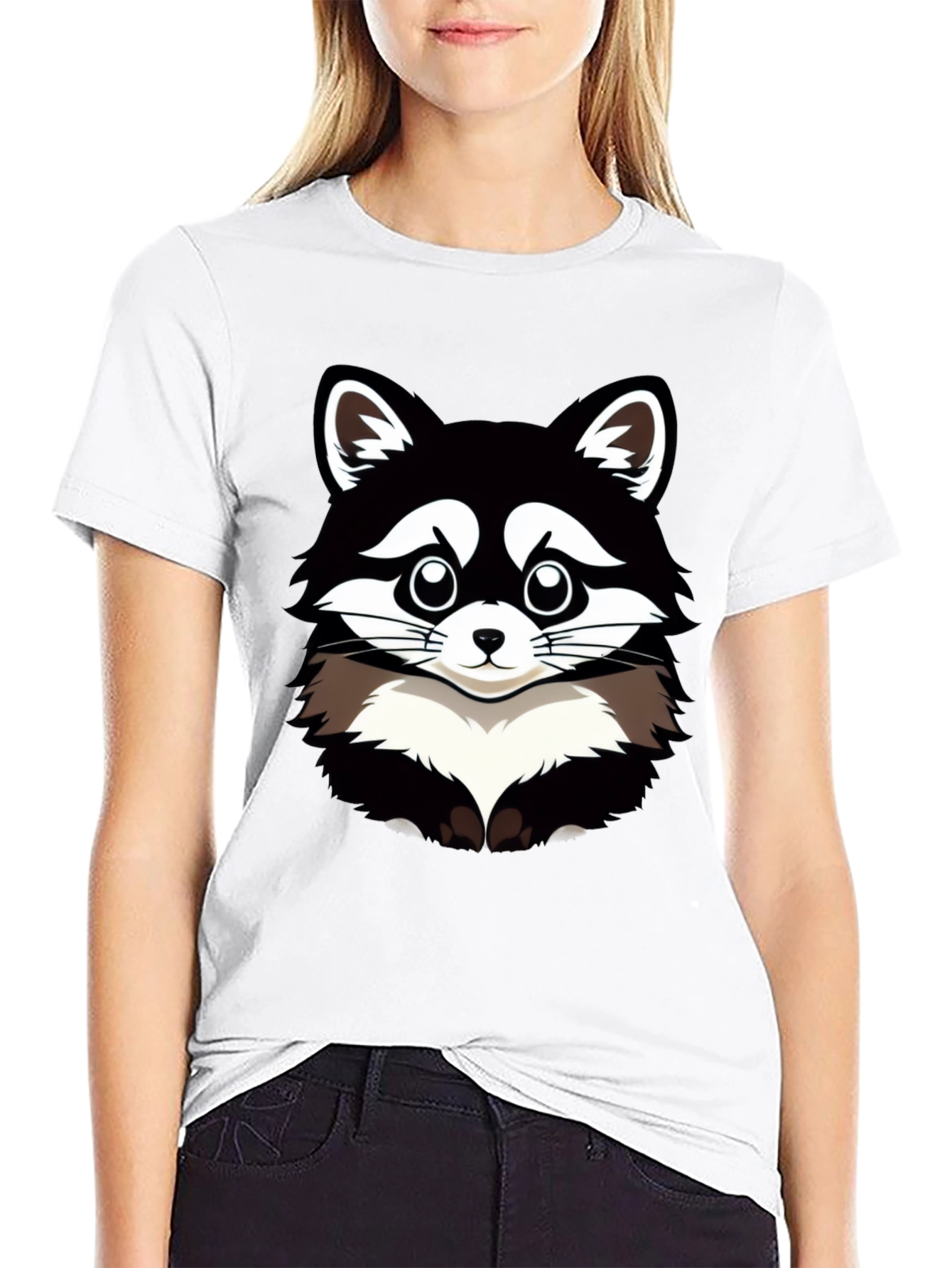 Black Raccoon Graphic T-Shirt - Men's Black Tee view 9