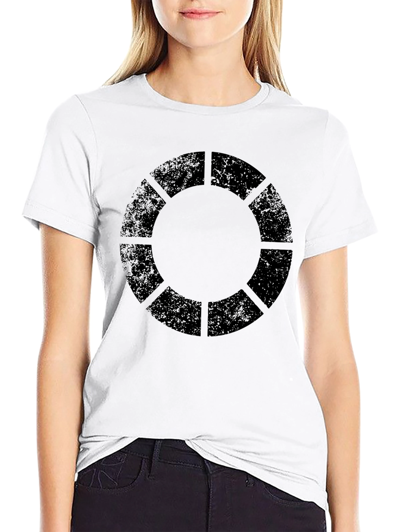Geometric Circle Graphic Black T-Shirt - 9