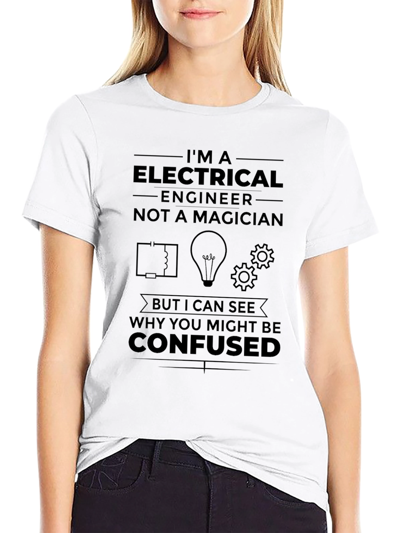 Black Electrical Engineer T-Shirt - Funny Gift view 9