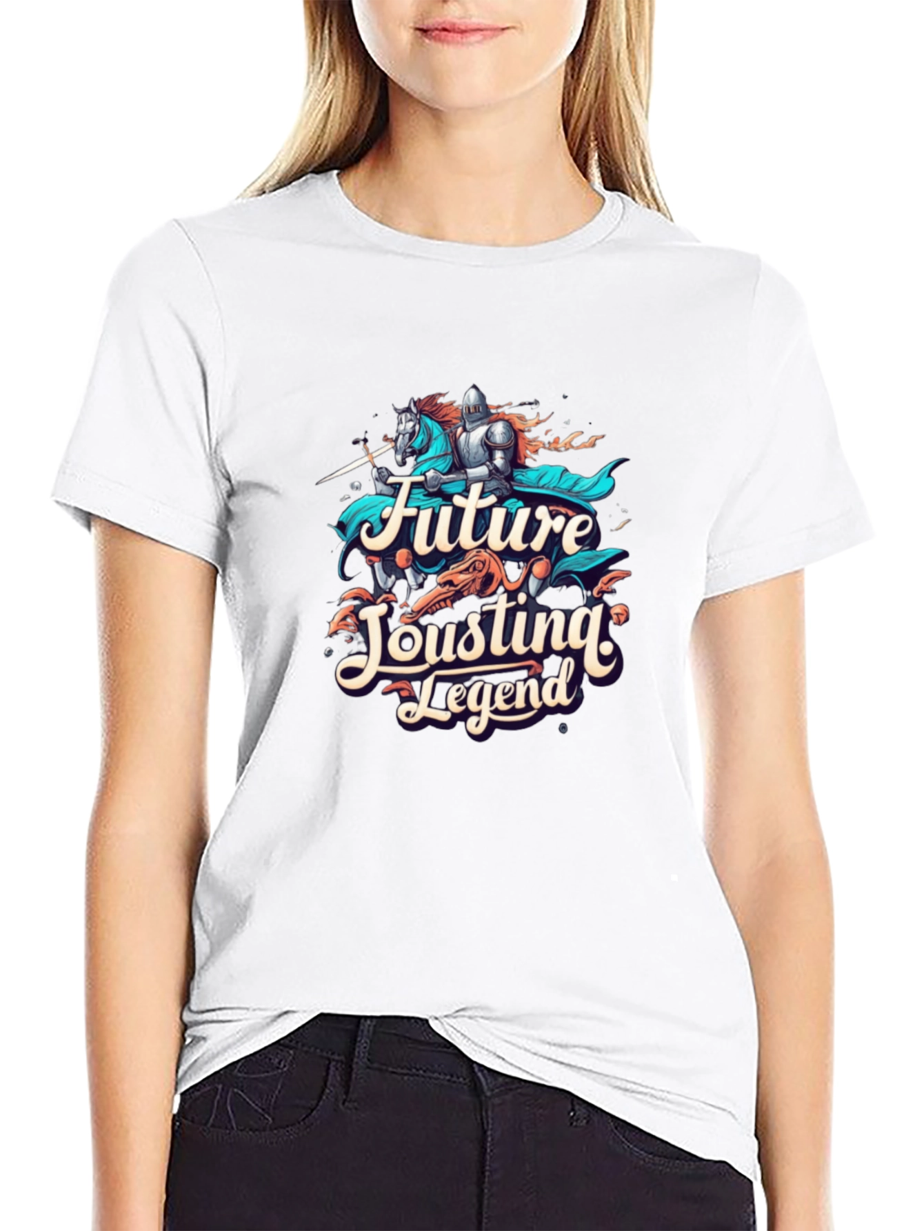 Black Future Jousting Legend Black Graphic Tee view 9