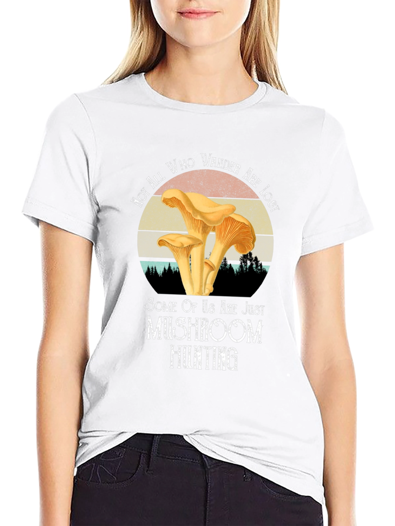 Black Mushroom Hunting T-Shirt - Not All Who Wander Are Lost view 9