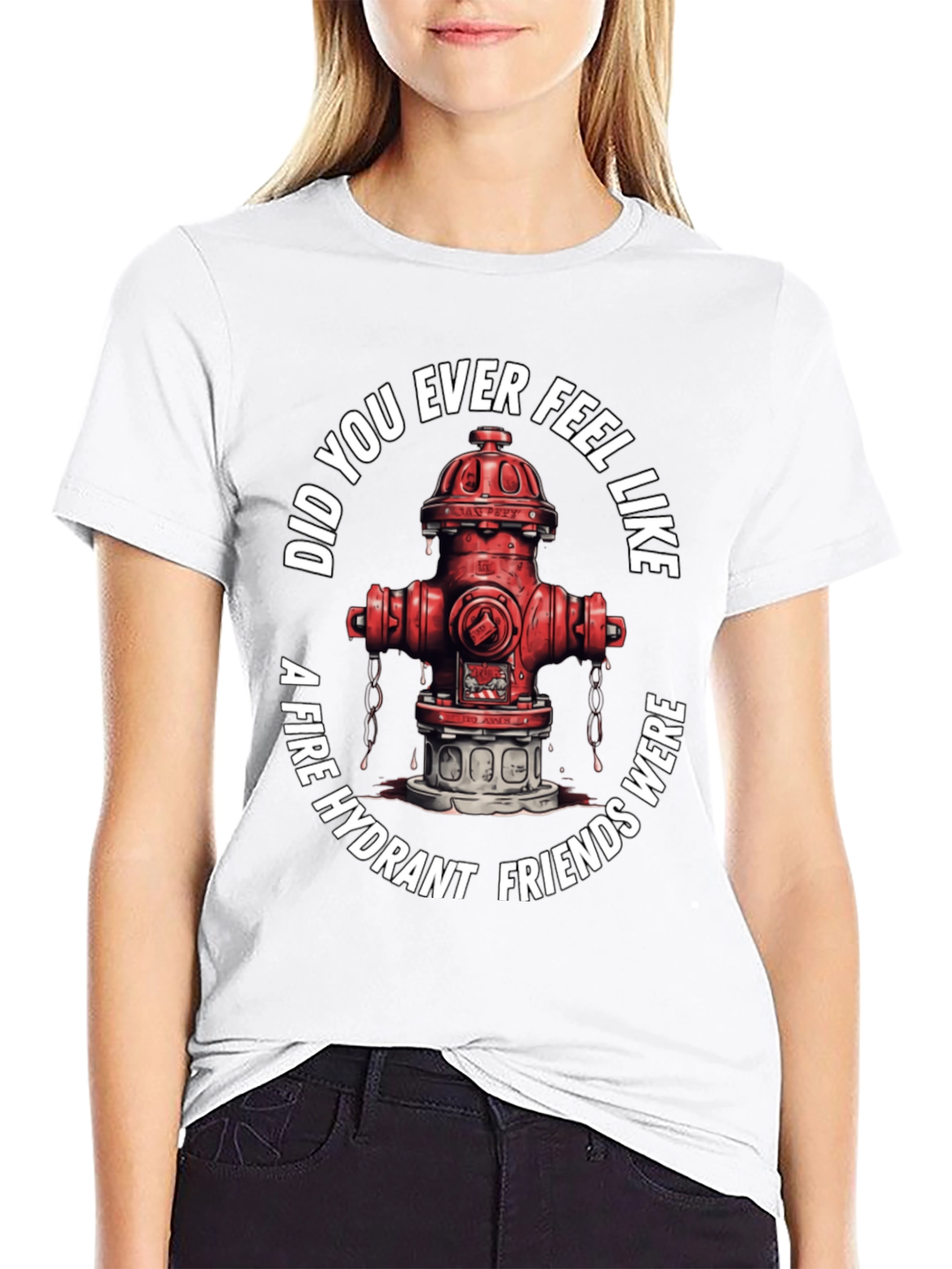 Black Fire Hydrant Friends T-Shirt view 9