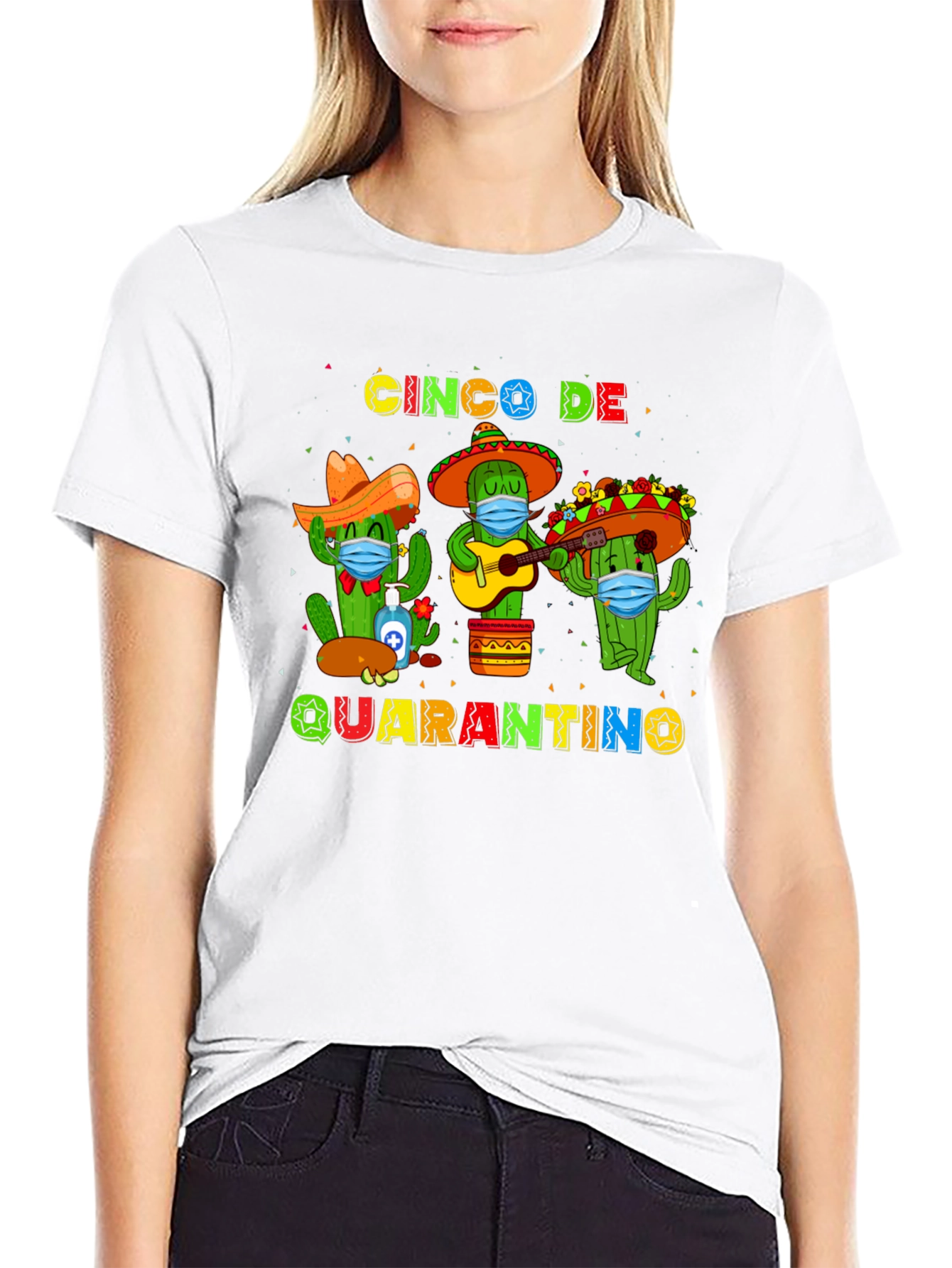Black Cinco De Quarantino T-Shirt view 9