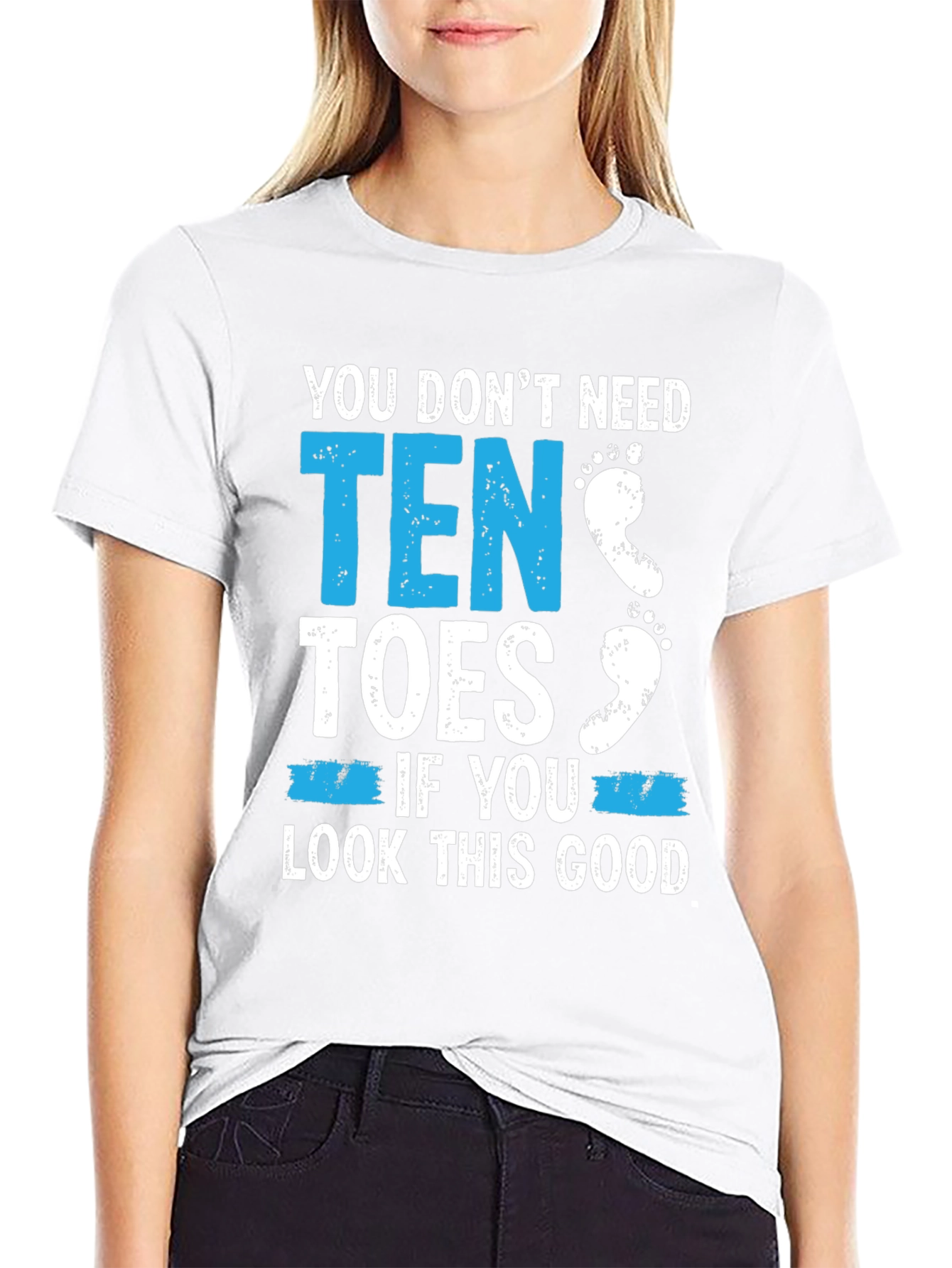 Black Funny Amputee T-Shirt - You Don't Need Ten Toes view 9