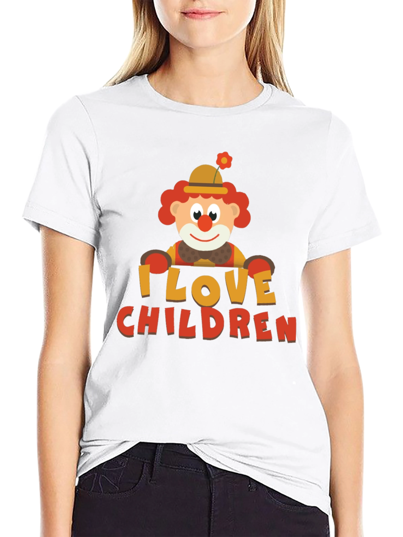 Black I Love Children Clown Graphic Tee - Black view 9