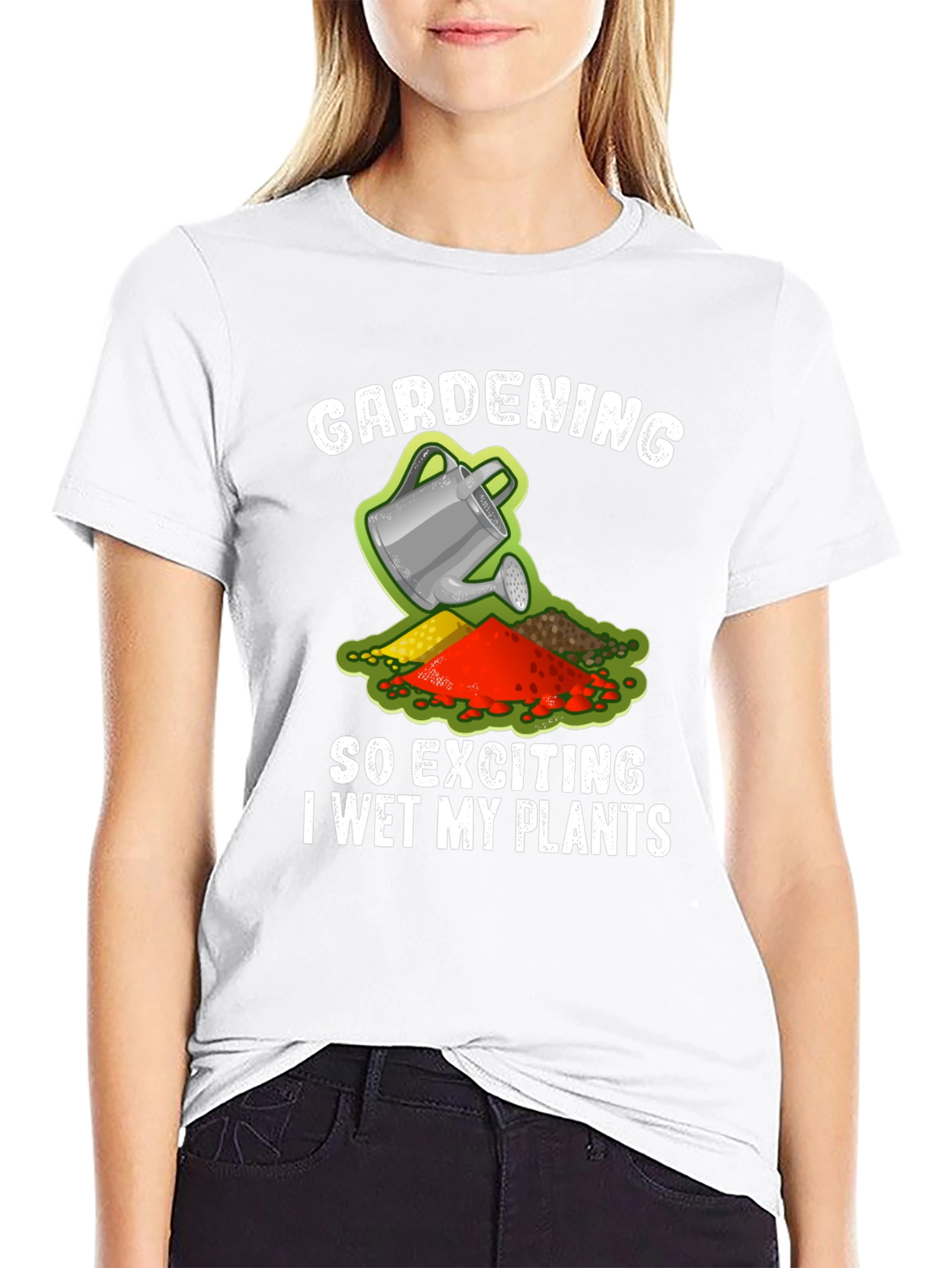 Black Gardening Humor T-Shirt - I Wet My Plants Funny view 9