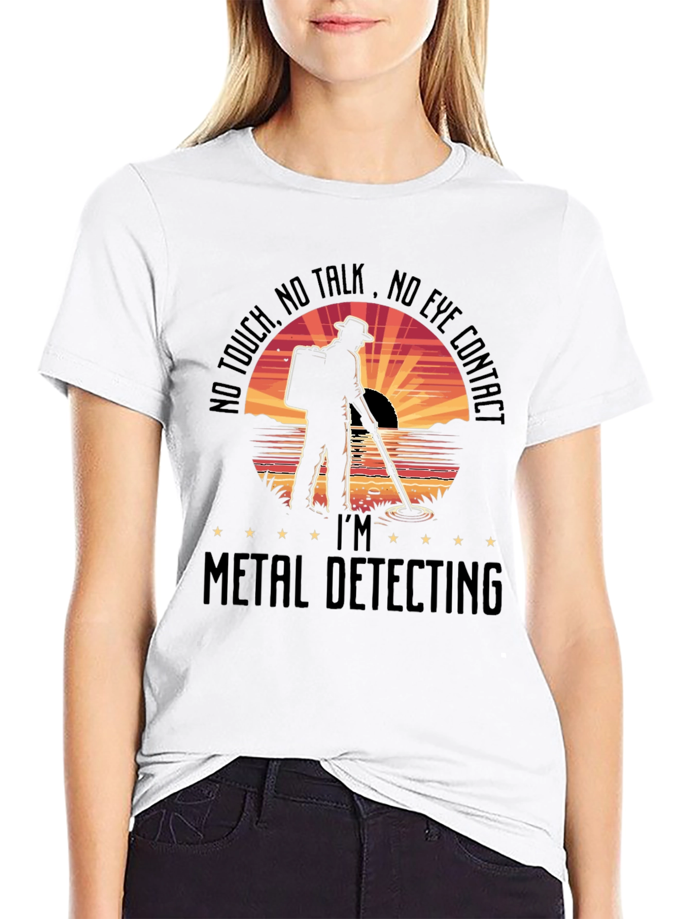 Black Metal Detecting T-Shirt - No Touch, No Talk, No Eye Contact view 9